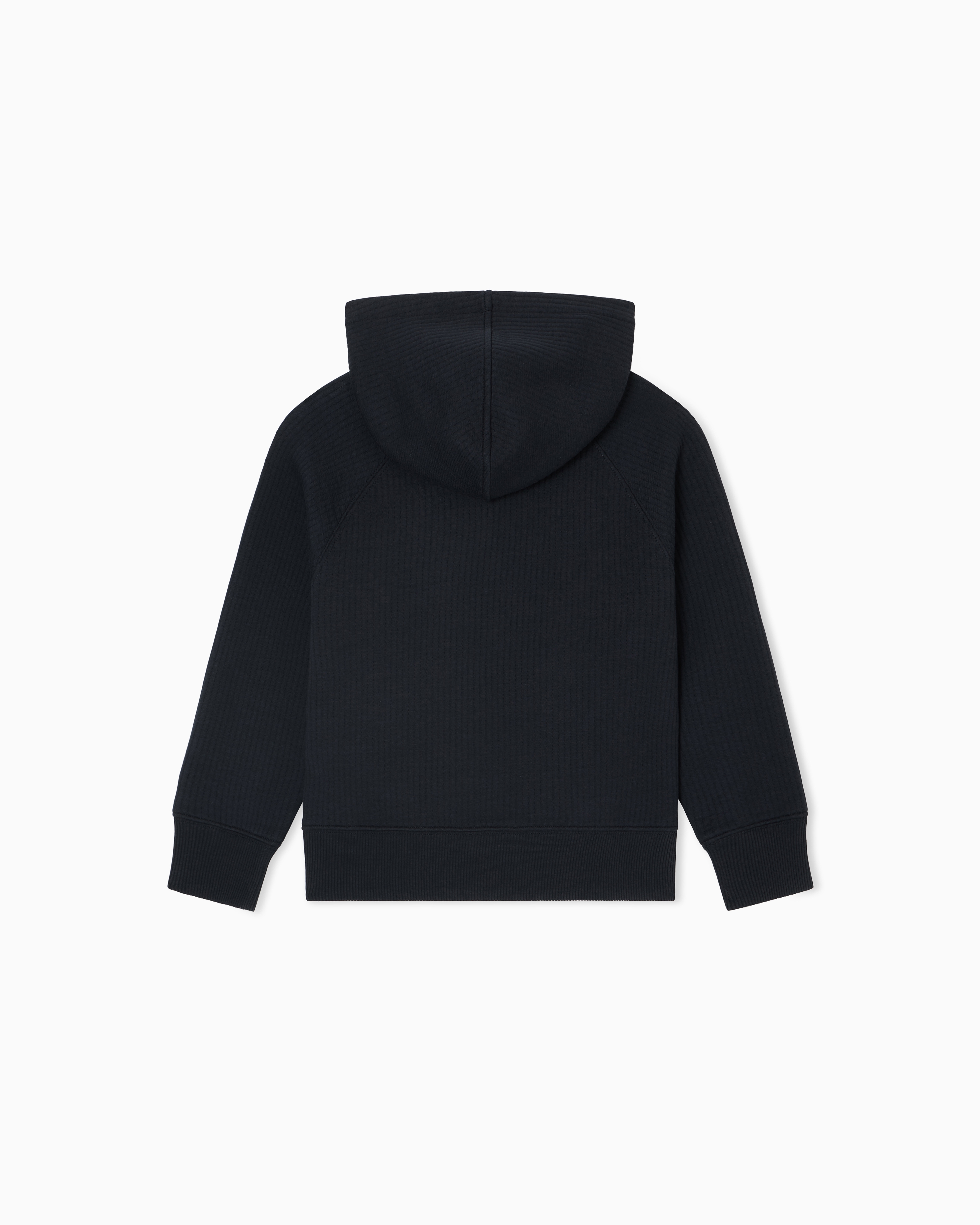 Emporio Armani - Quilted jersey hooded sweatshirt, Boy, Navy Blue, Size: