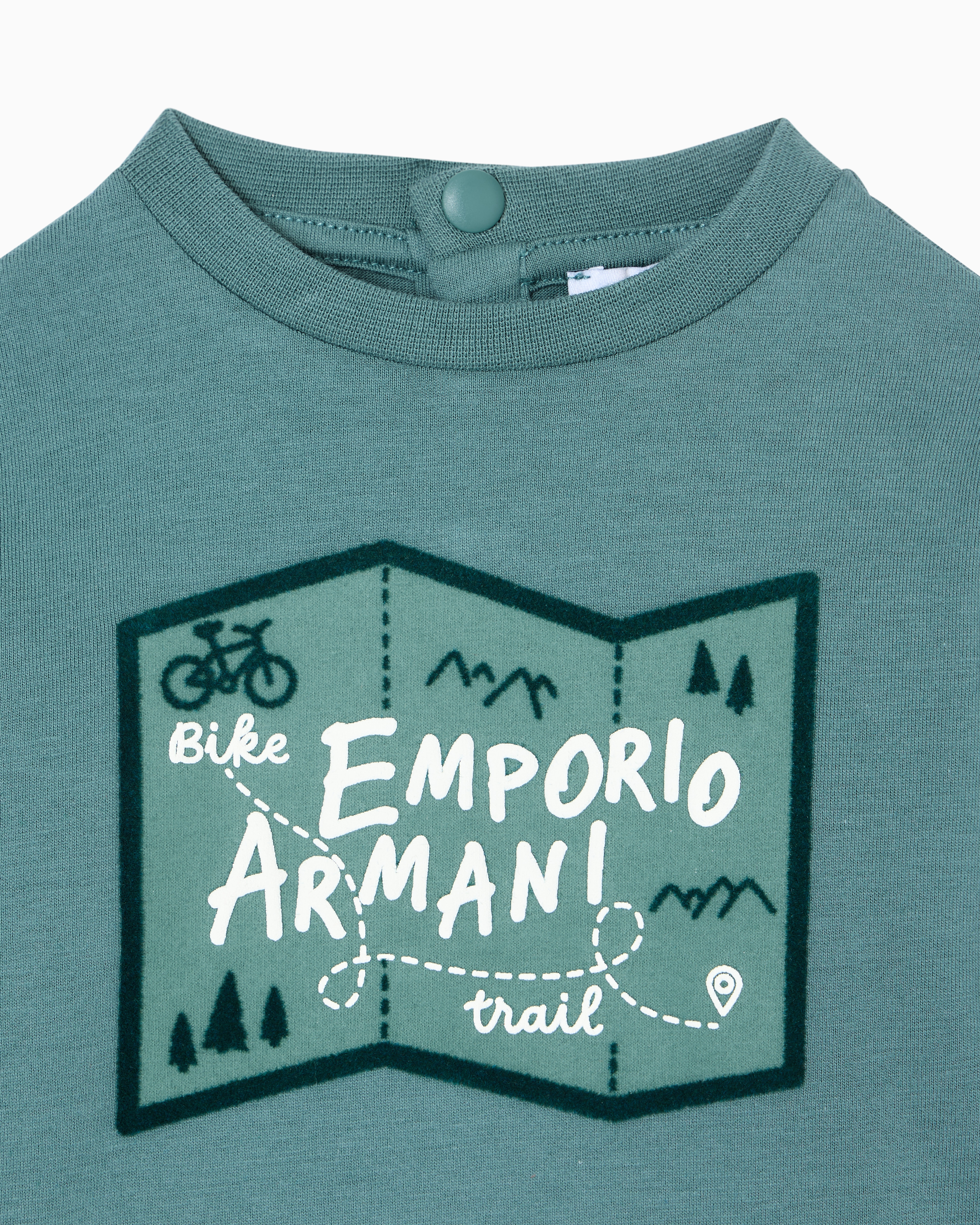 Emporio Armani - ASV long-sleeved, jersey T-shirt with print, Boy, Green, Size: