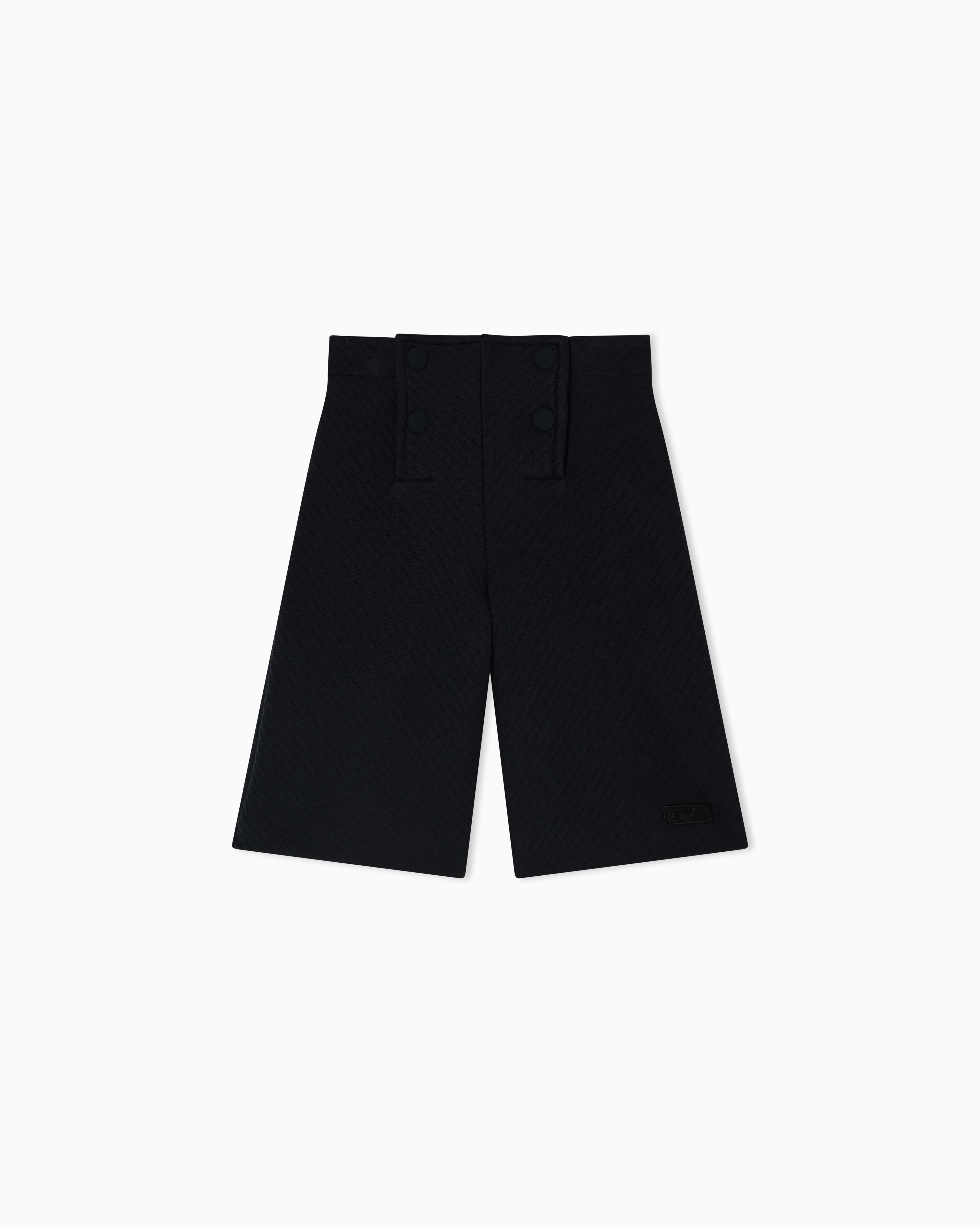 Emporio Armani - Quilted jersey high-waisted trousers, Girl, Navy Blue, Size: