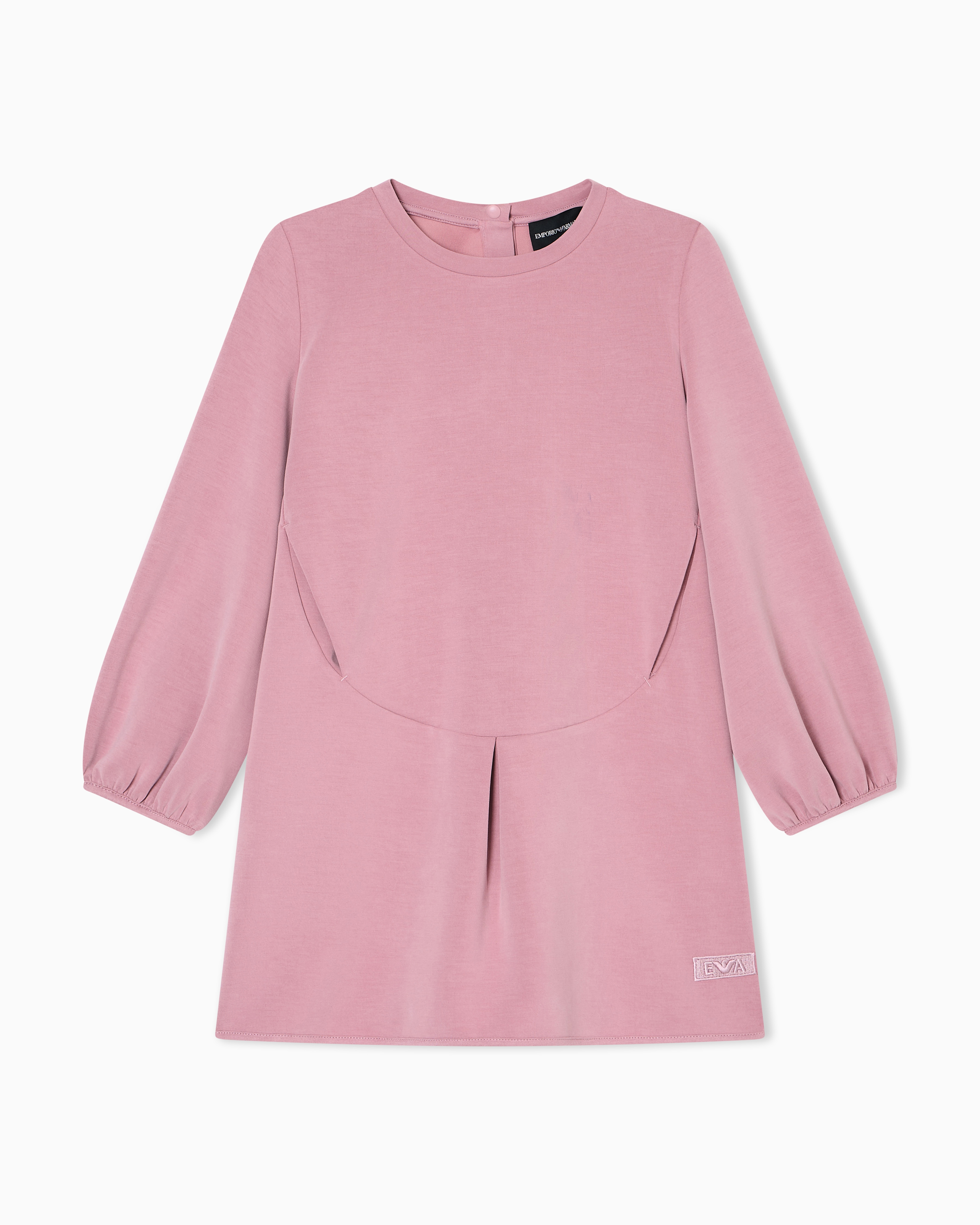 Emporio Armani - Cupro dress with puff sleeves, Girl, Pink, Size: