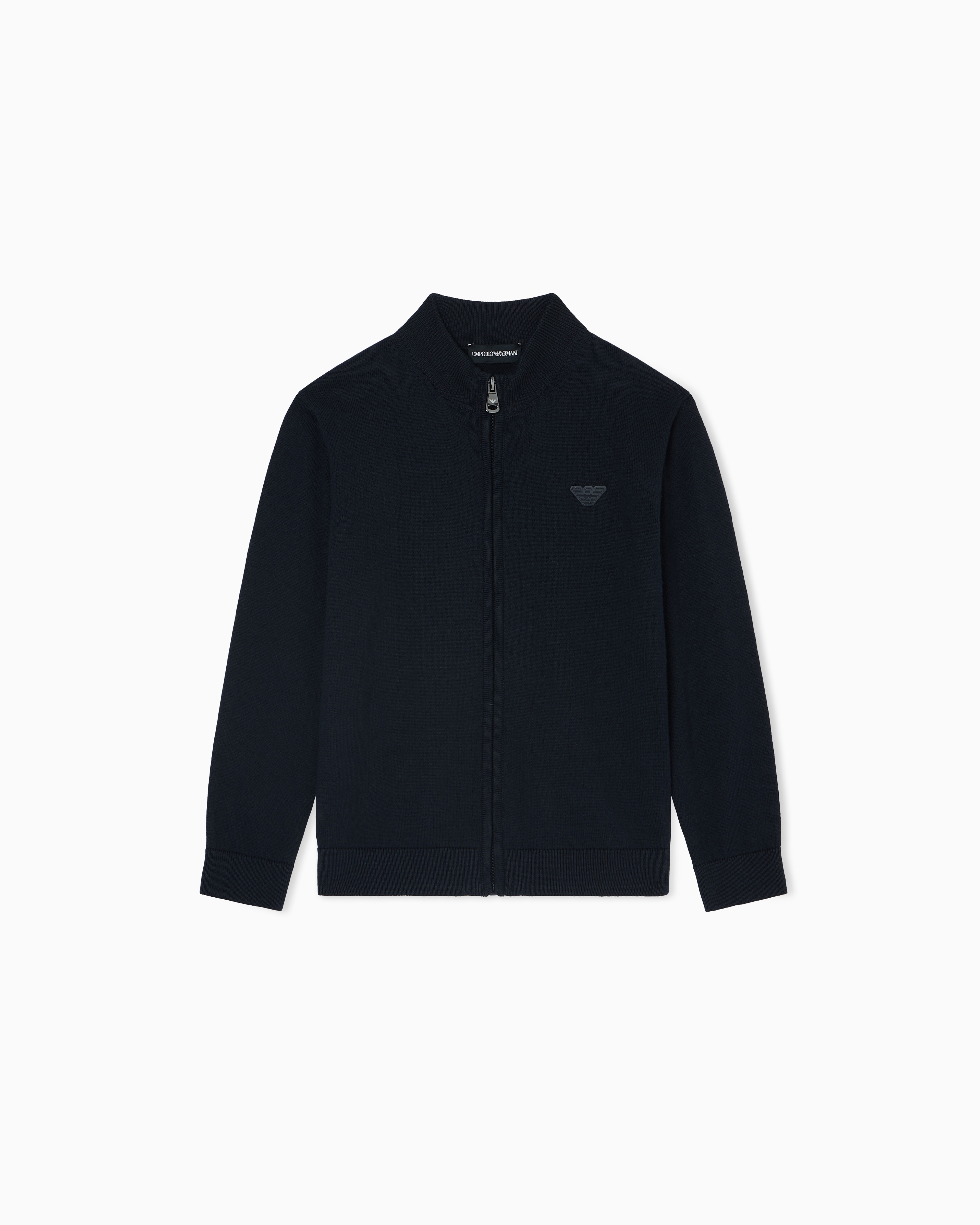 Emporio Armani Maglione Con Zip In Misto Cotone Organico Asv