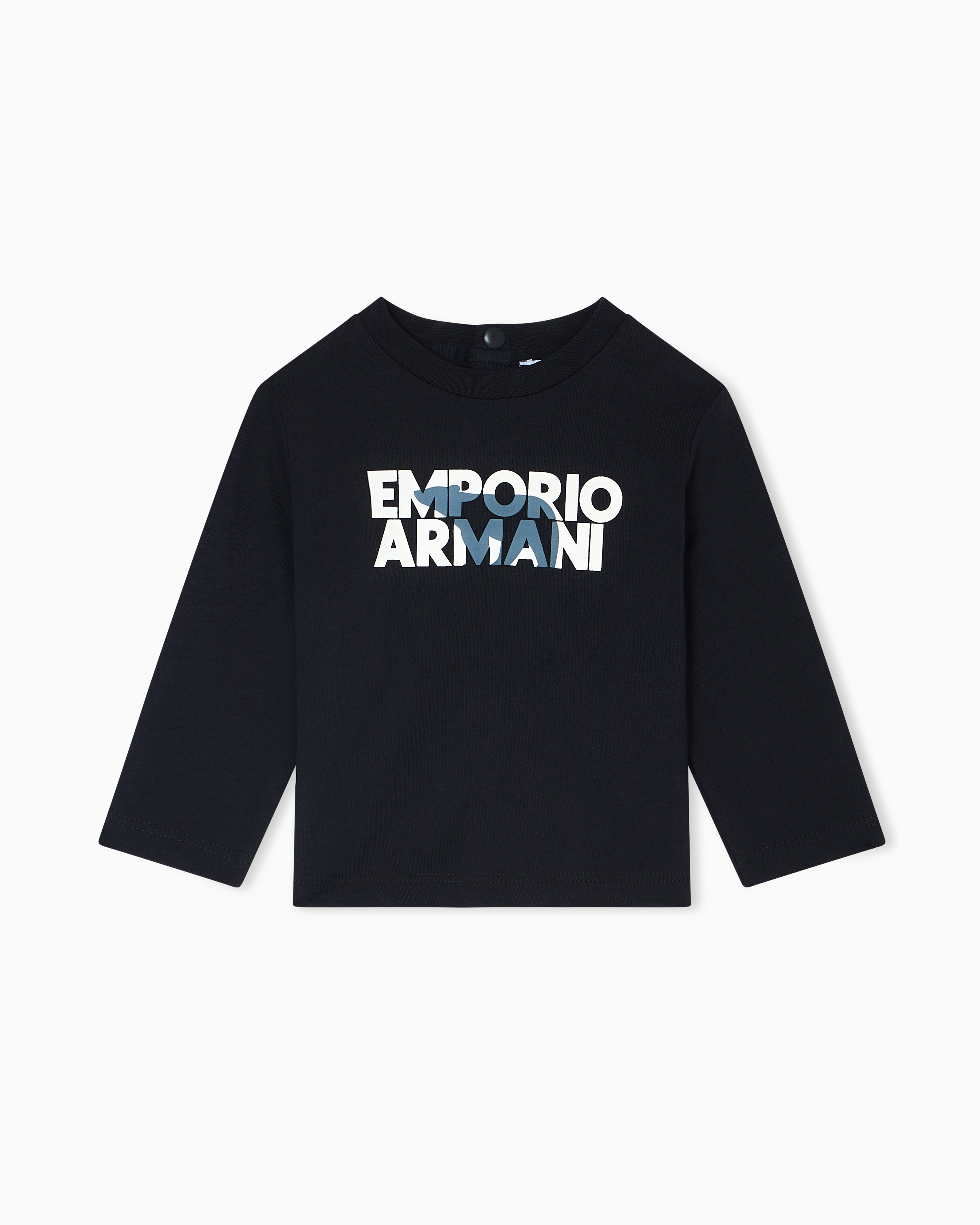 Emporio Armani - Long-sleeved jersey T-shirt, Boy, Navy Blue, Size: