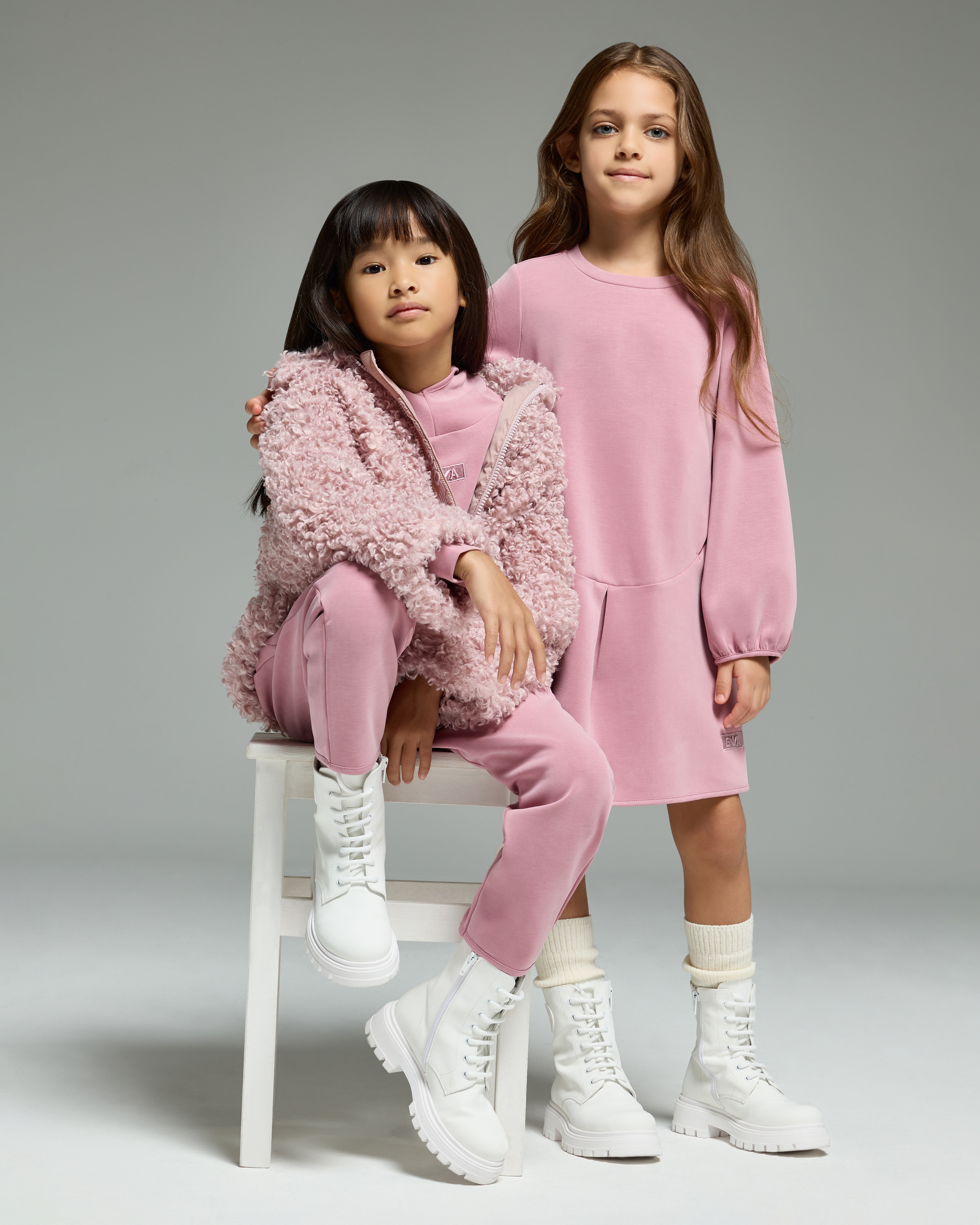 Emporio Armani - Cupro dress with puff sleeves, Girl, Pink, Size: