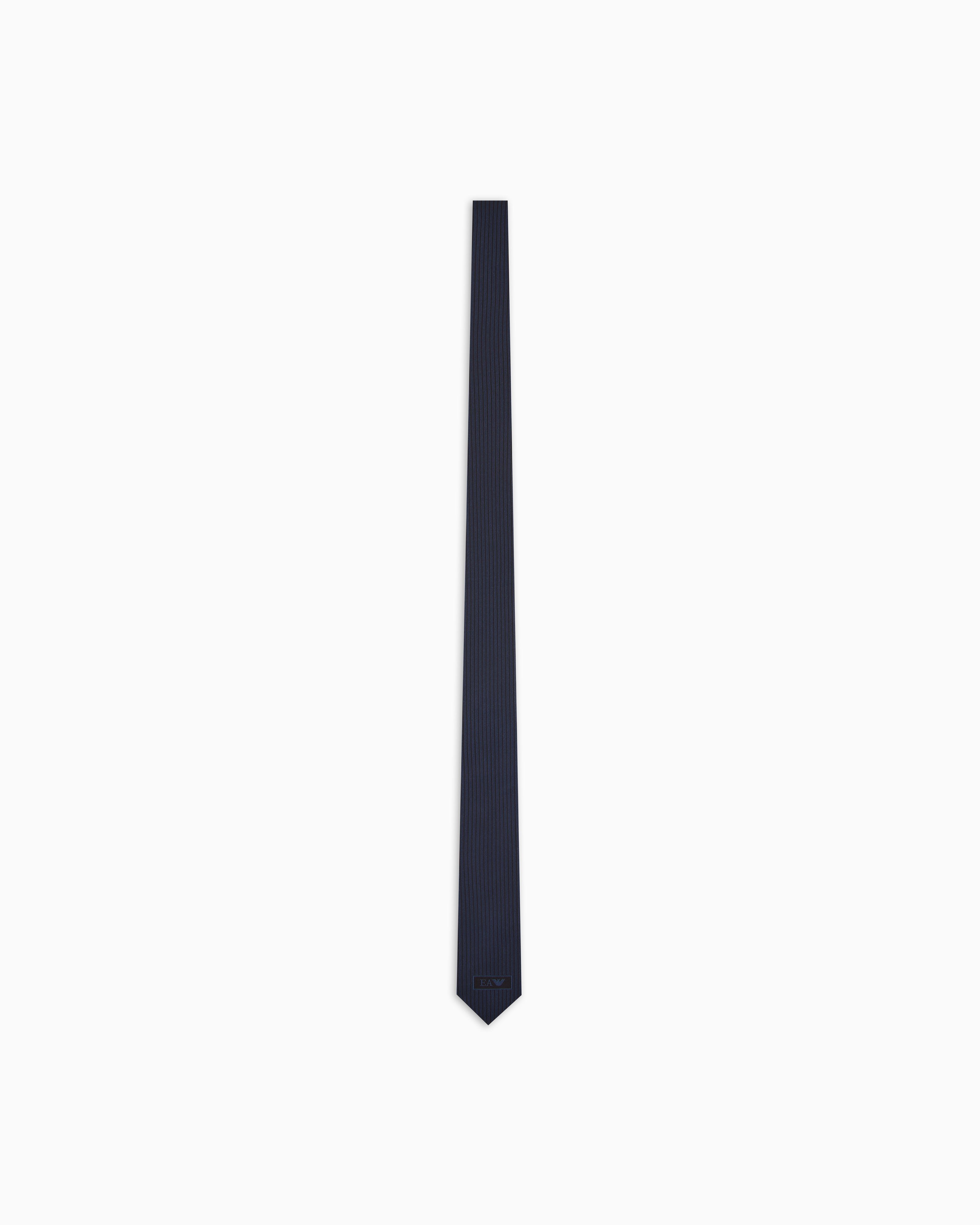 Emporio Armani Blue Striped Pure Ottoman Silk Tie