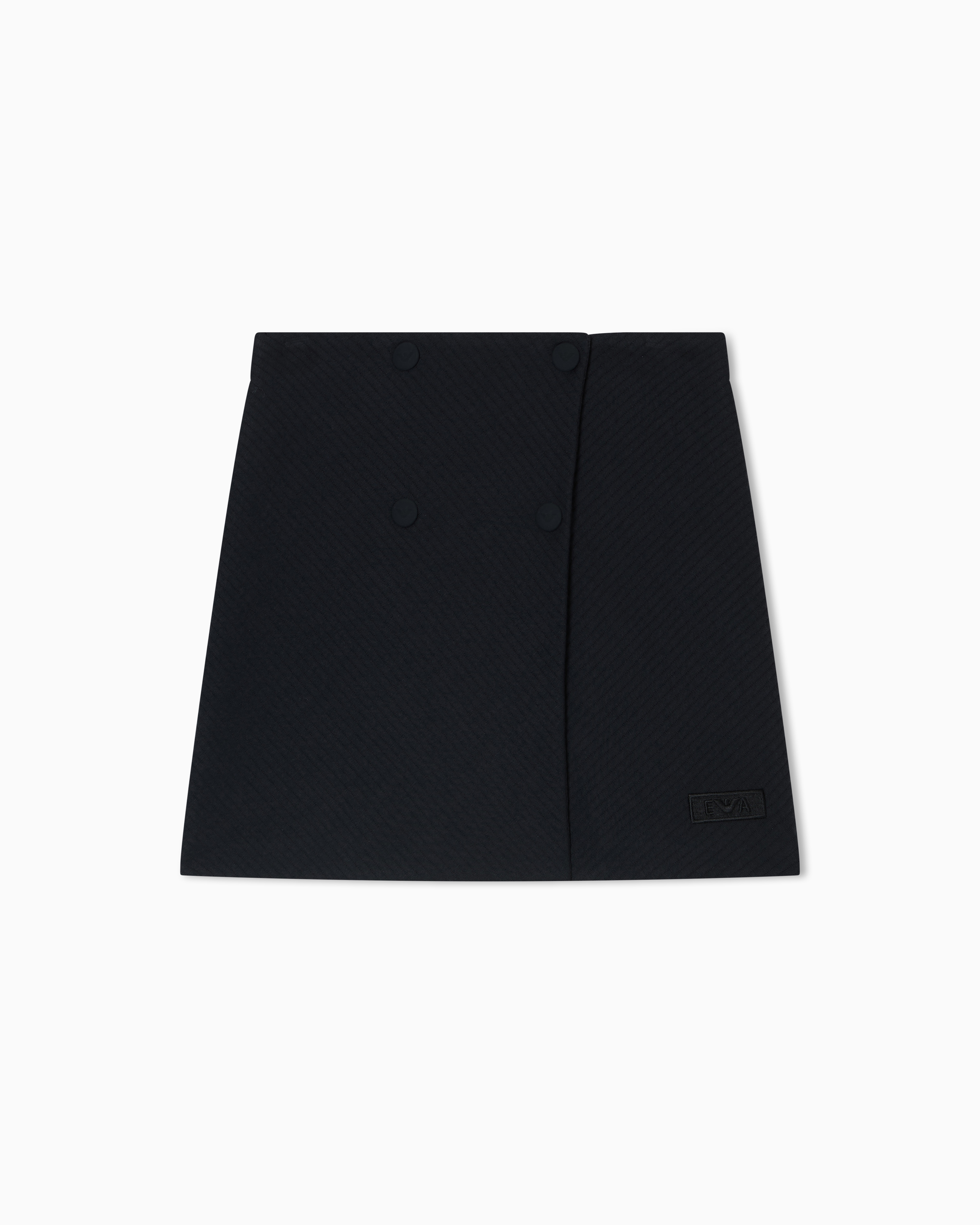 Emporio Armani - Quilted jersey wrap skirt, Girl, Navy Blue, Size: