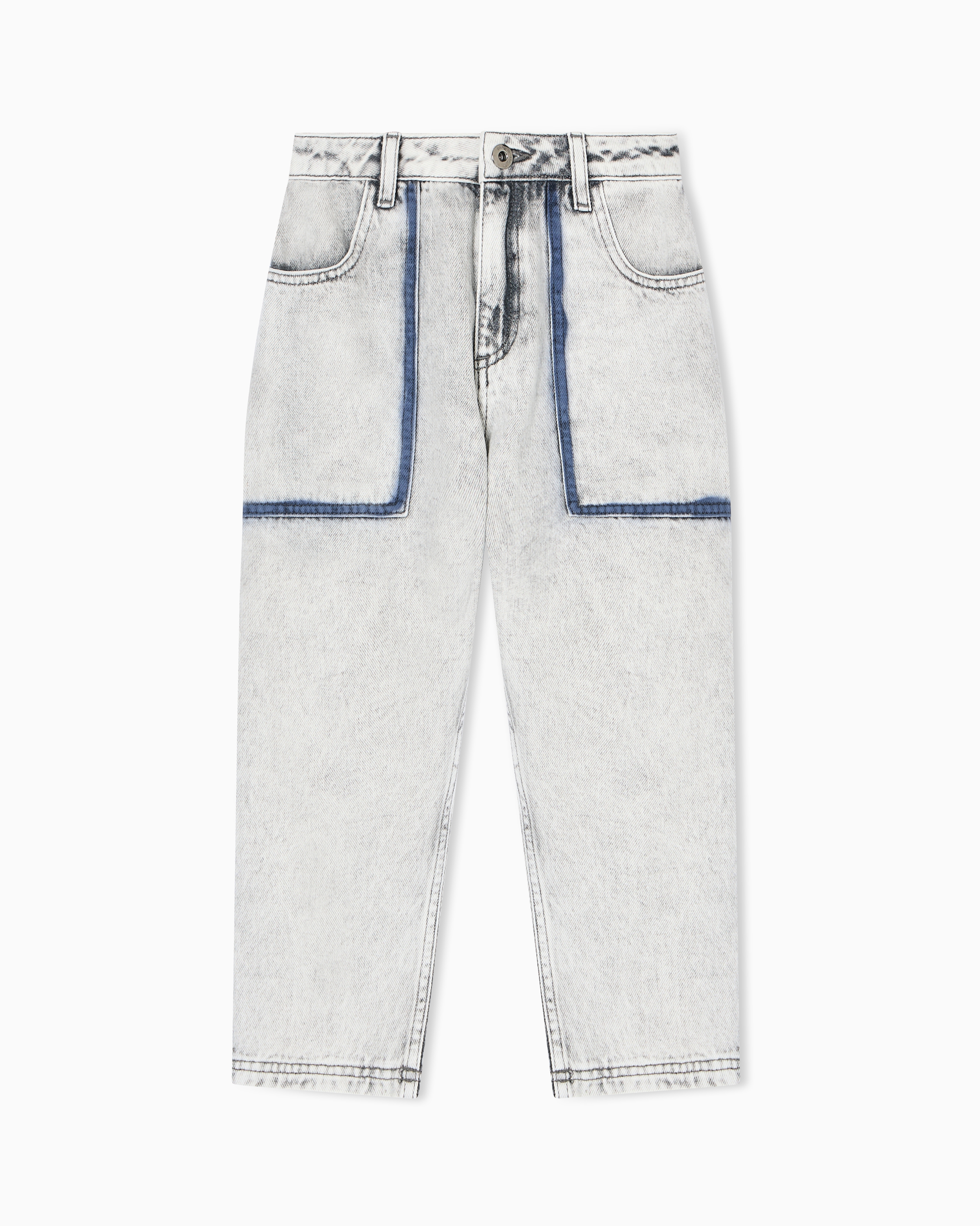 Emporio Armani - Carrot-fit denim jeans, Boy, Grey, Size: