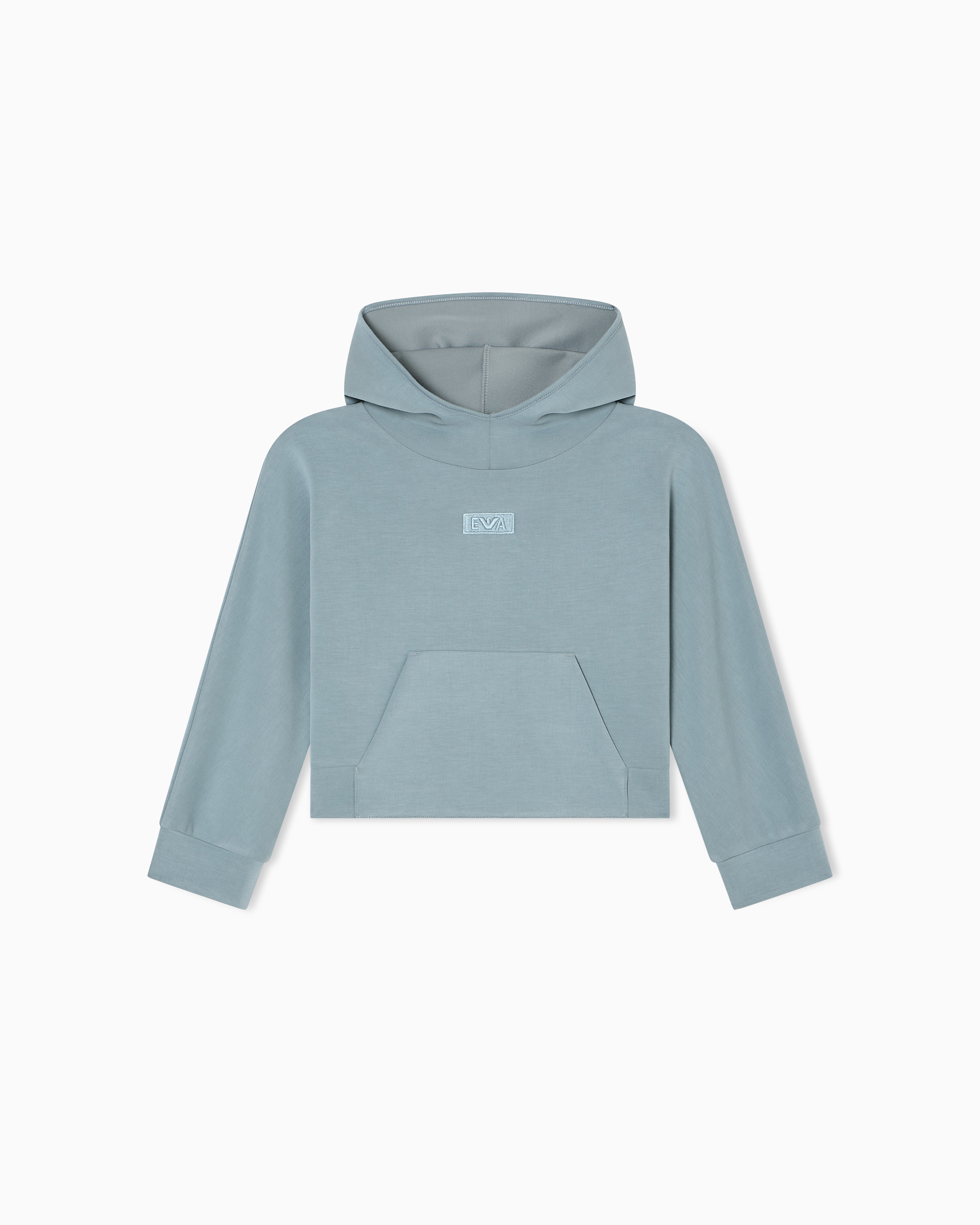Emporio Armani - Cupro hooded dress, Girl, Light Blue, Size: