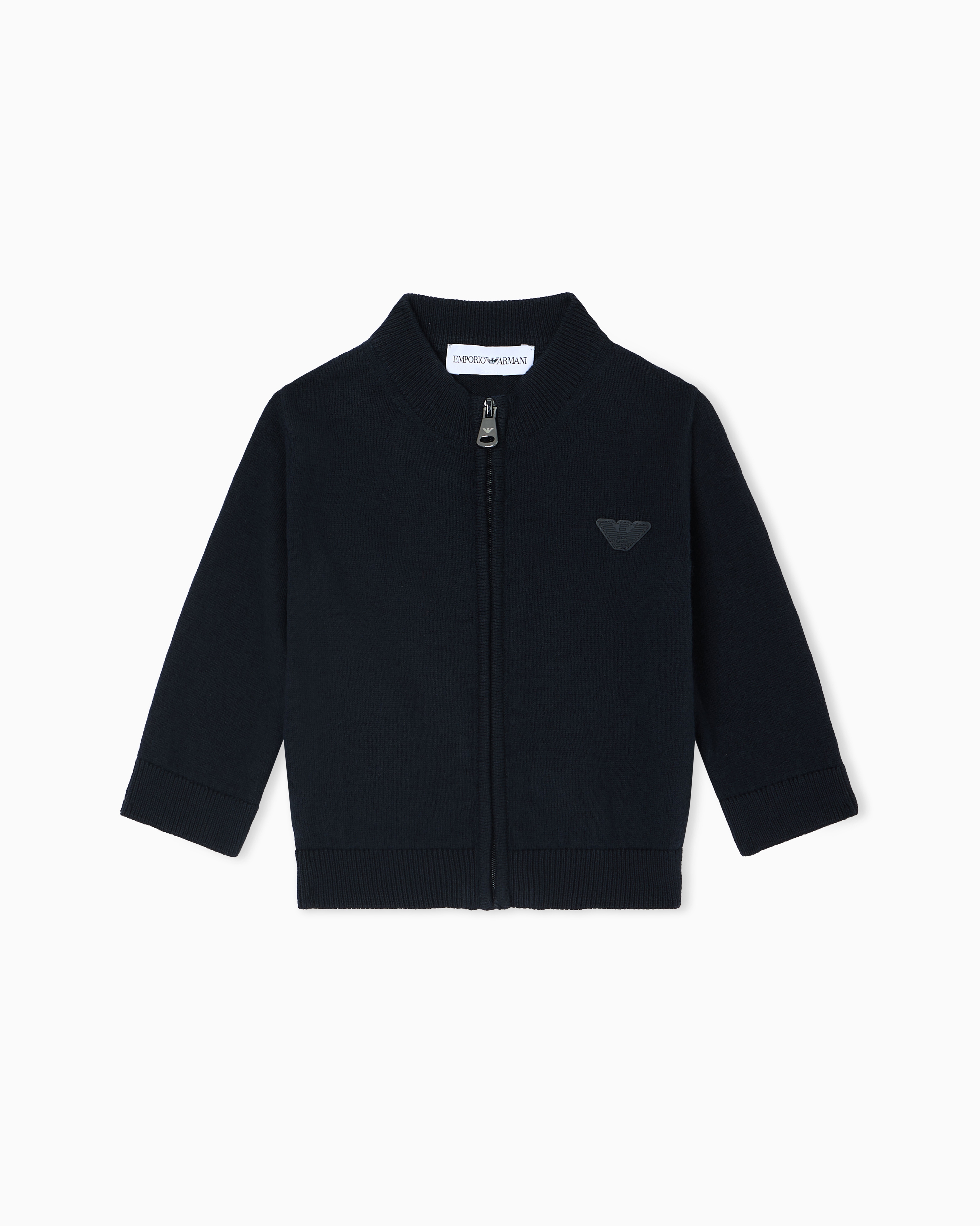 Emporio Armani Maglione Con Zip In Misto Cotone Organico Asv