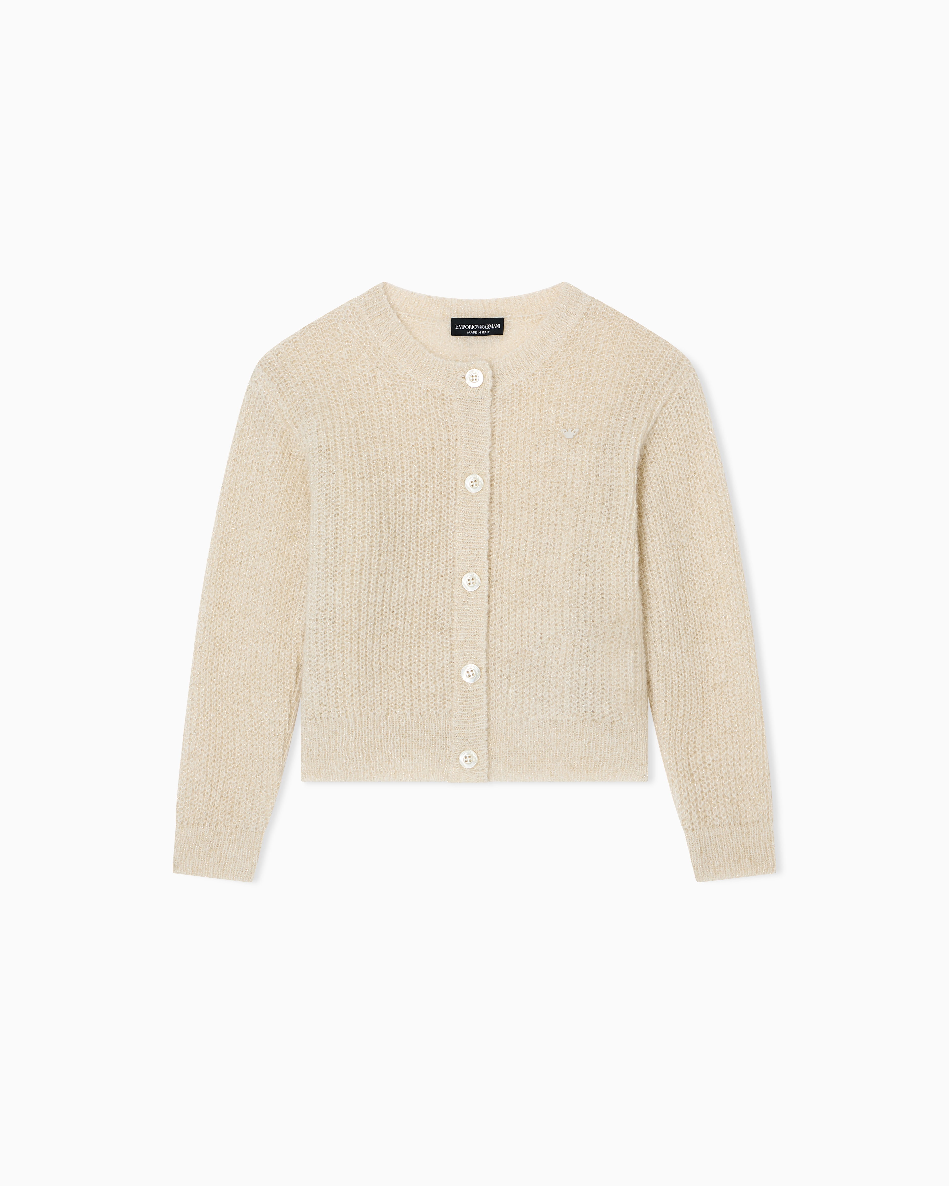 Emporio Armani - Alpaca wool-blend cardigan, Girl, White, Size: