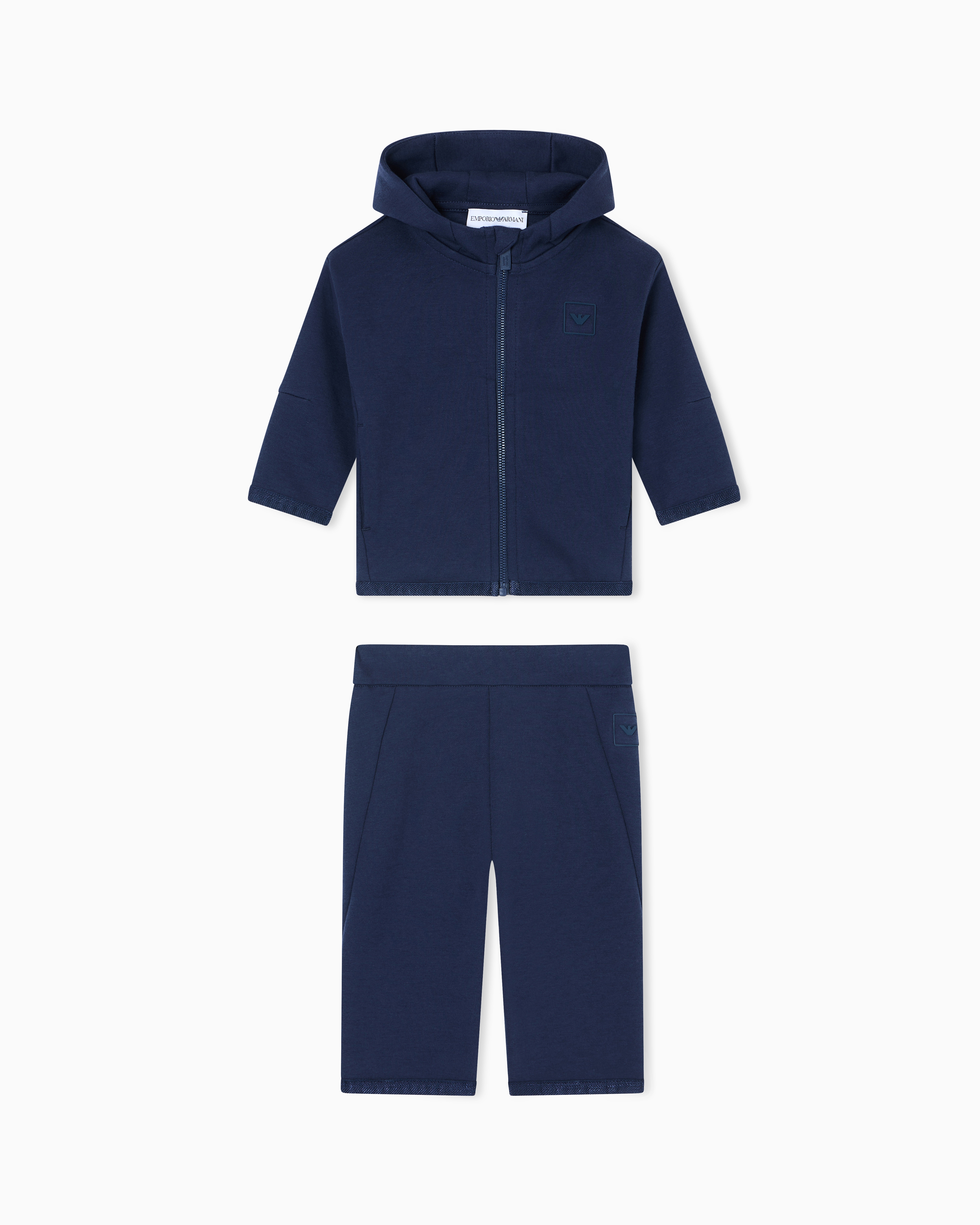 Emporio Armani - Tracksuit with interlock jersey zip-up sweatshirt and trousers, Boy, Blue, Size: 36M