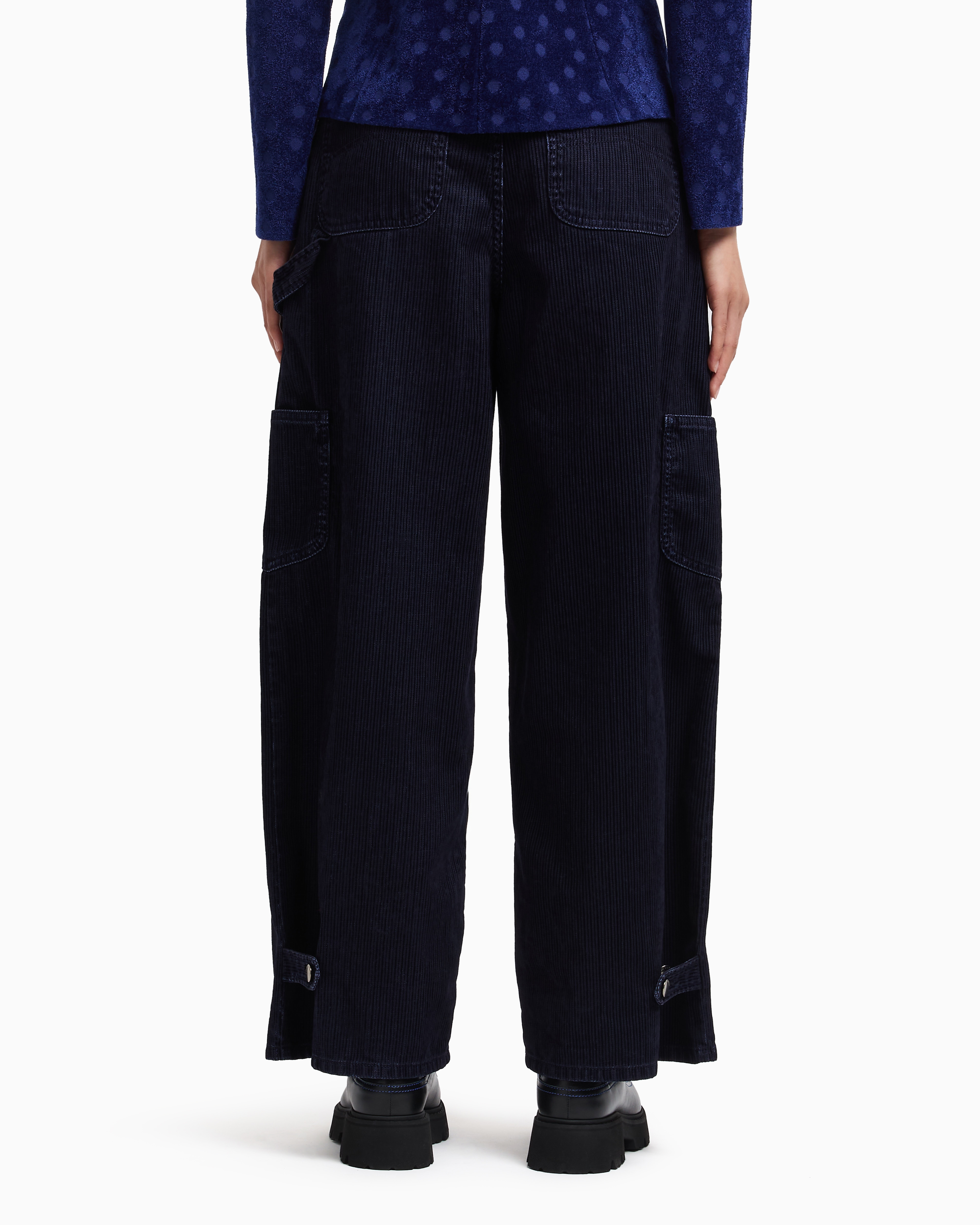 J2G flocked-rib garment-dyed drill cargo jeans | Emporio Armani