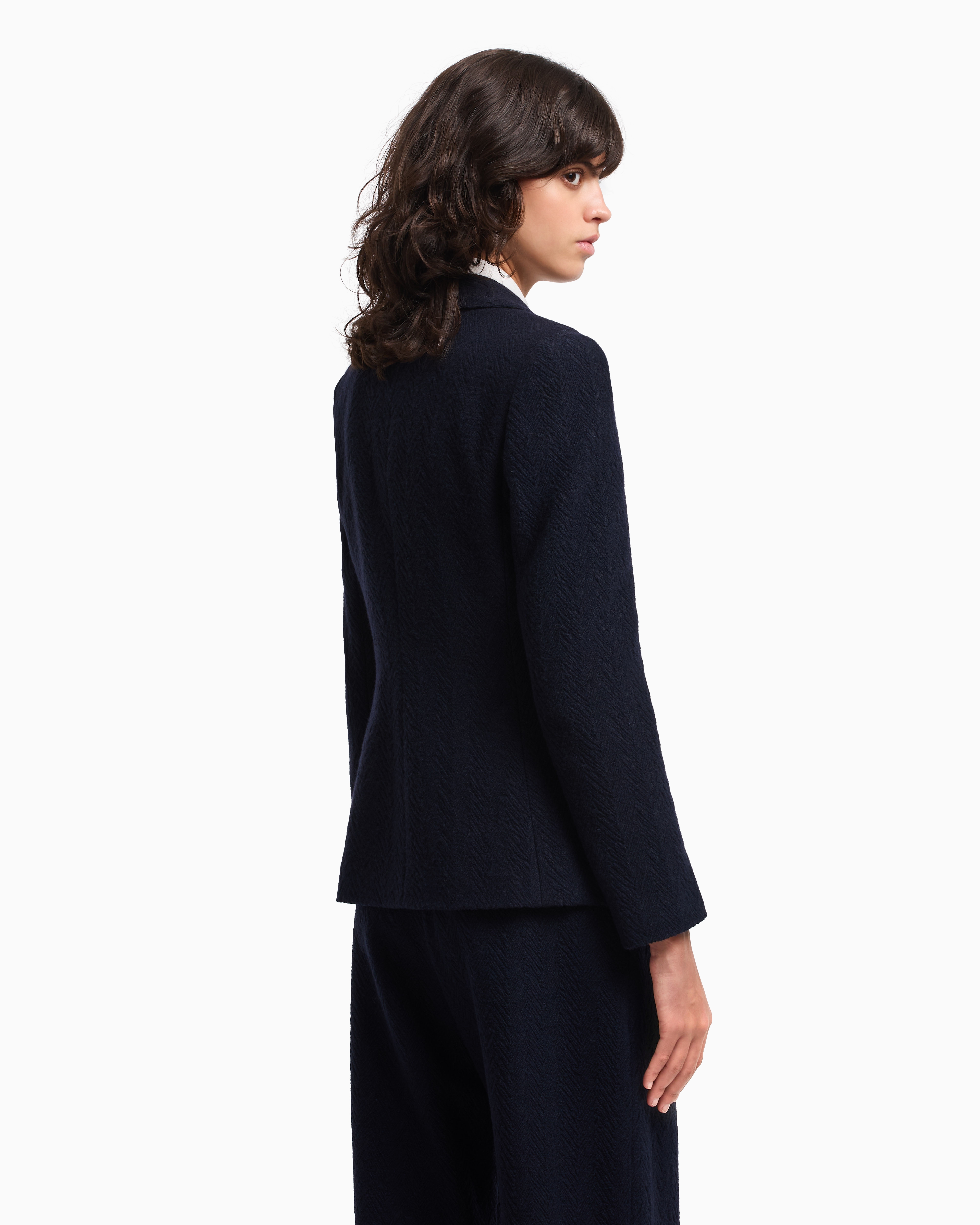 Icon シングルブレストジャケット ジャカードシェブロンモチーフ