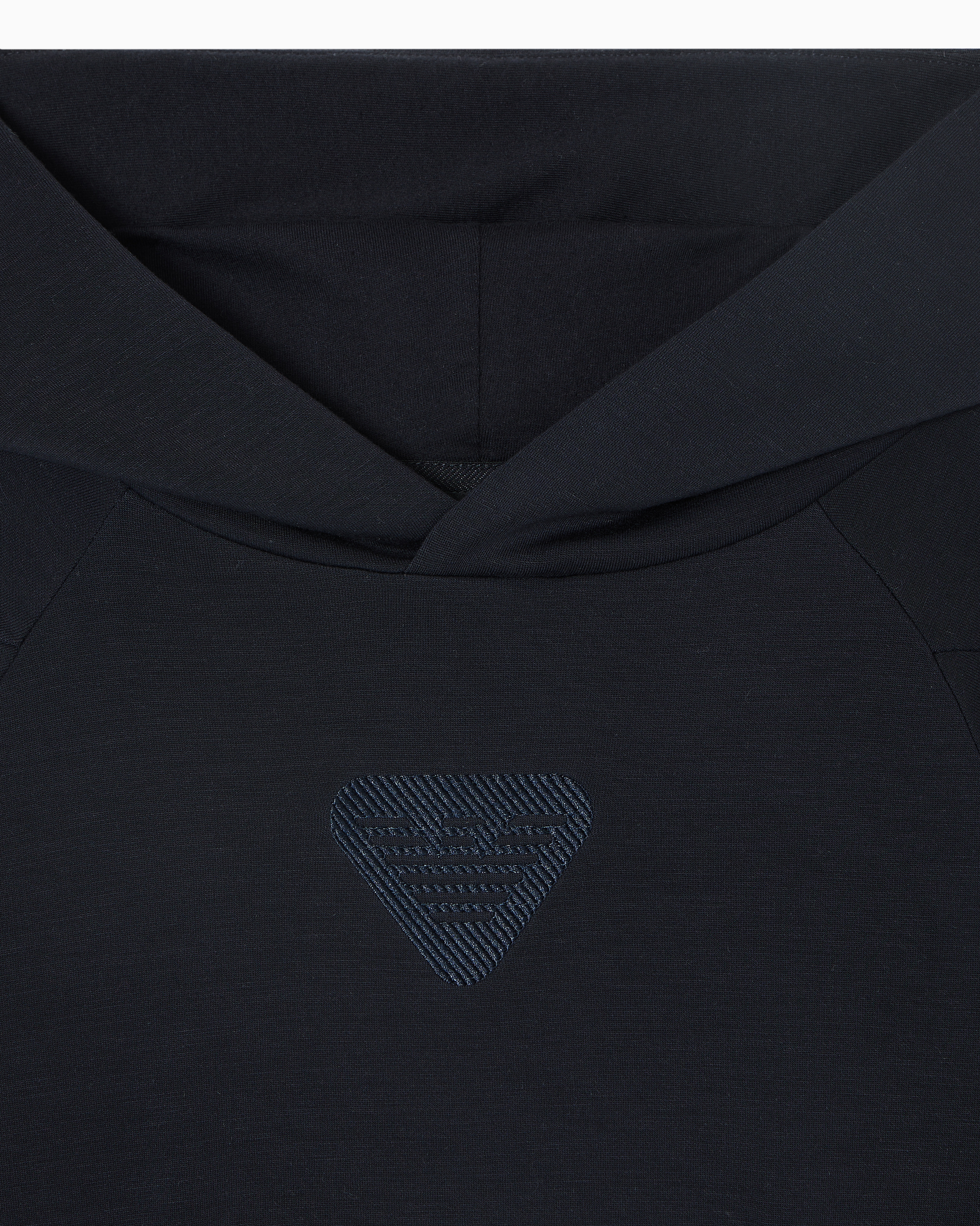 Emporio Armani - Comfort-fit hooded sweatshirt double jersey, Boy, Navy Blue, Size: