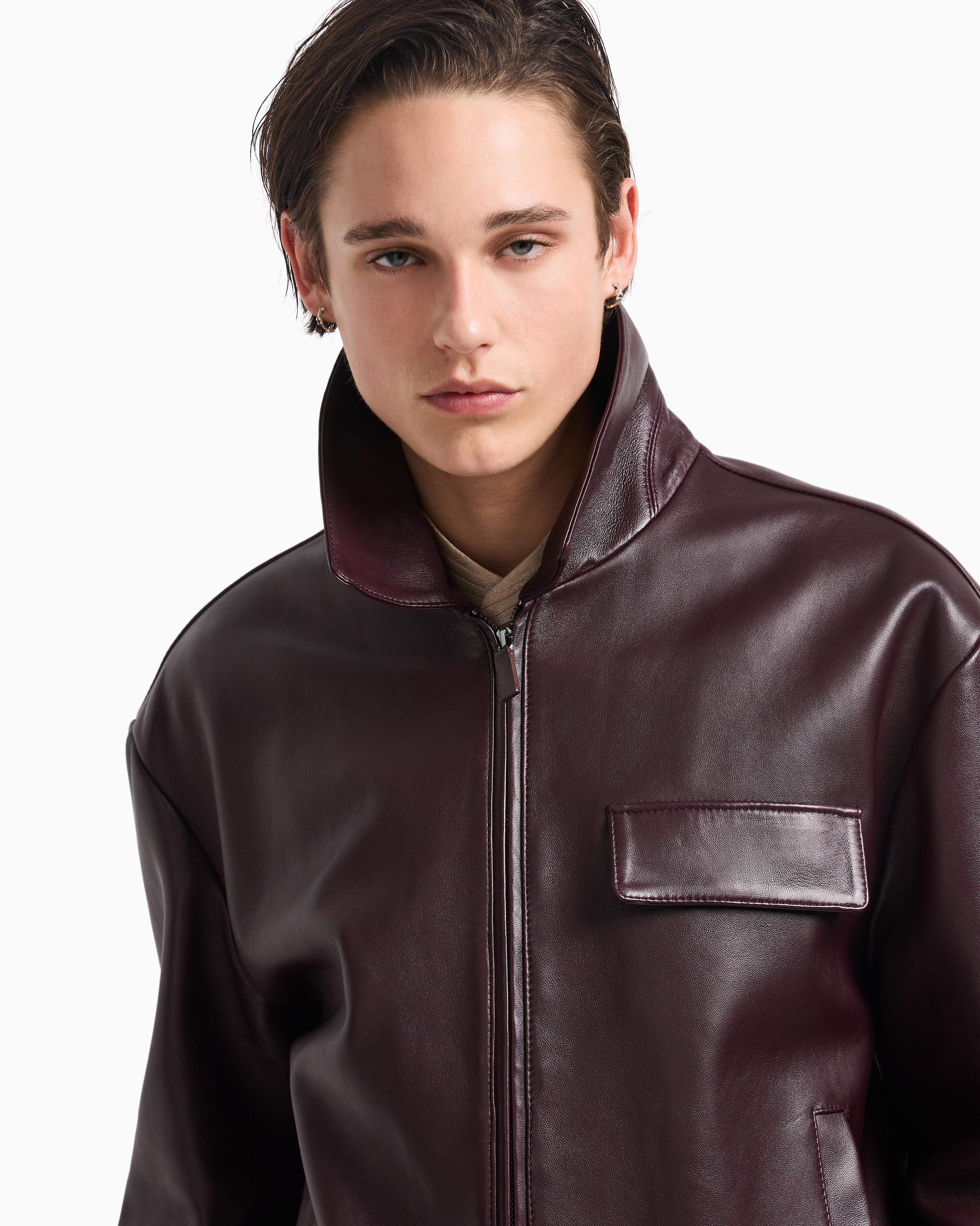 Blouson in plonge lambskin nappa leather | Emporio Armani