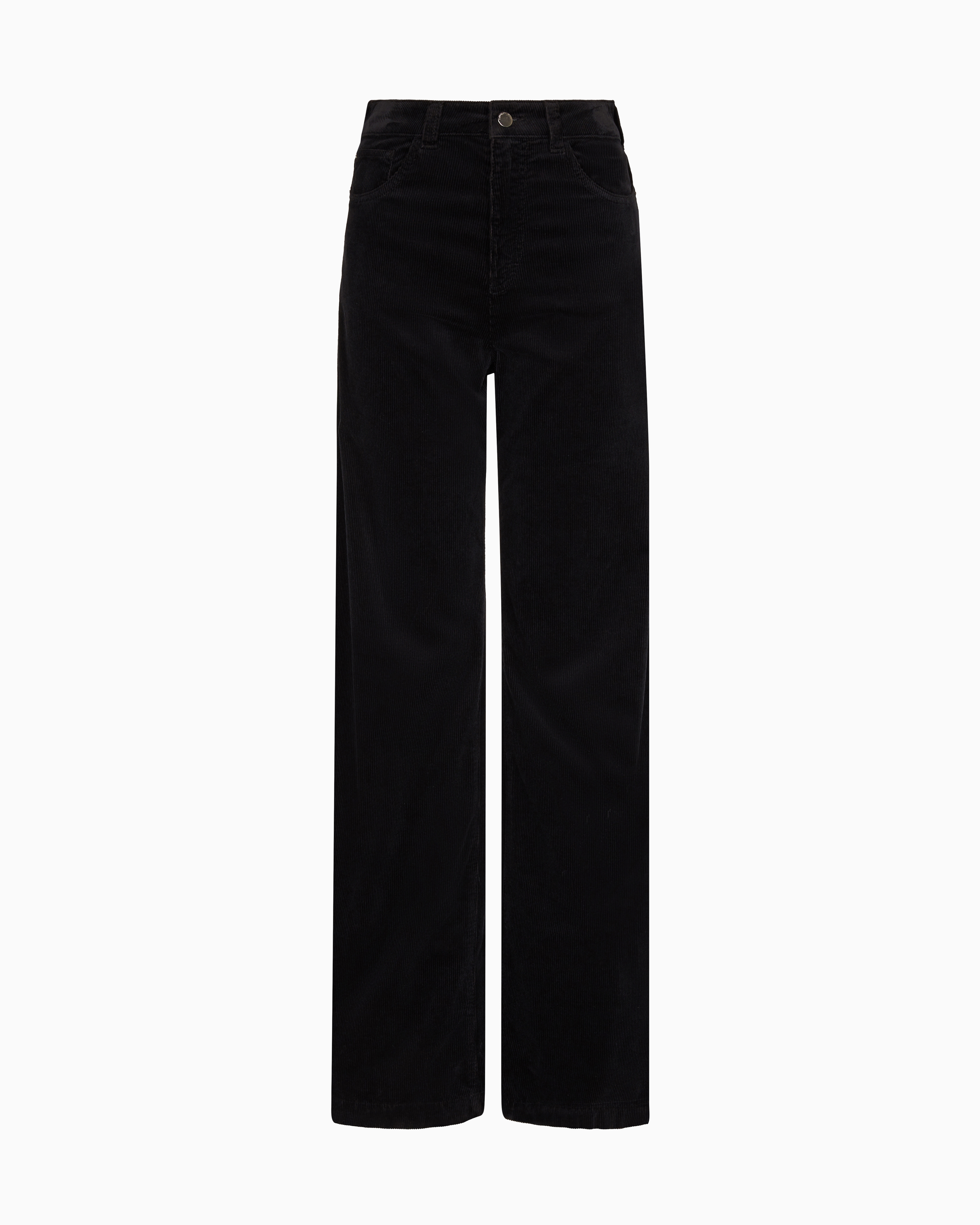 Emporio Armani - J14 regular-fit garment-dyed corduroy trousers, Woman, Black, Size: