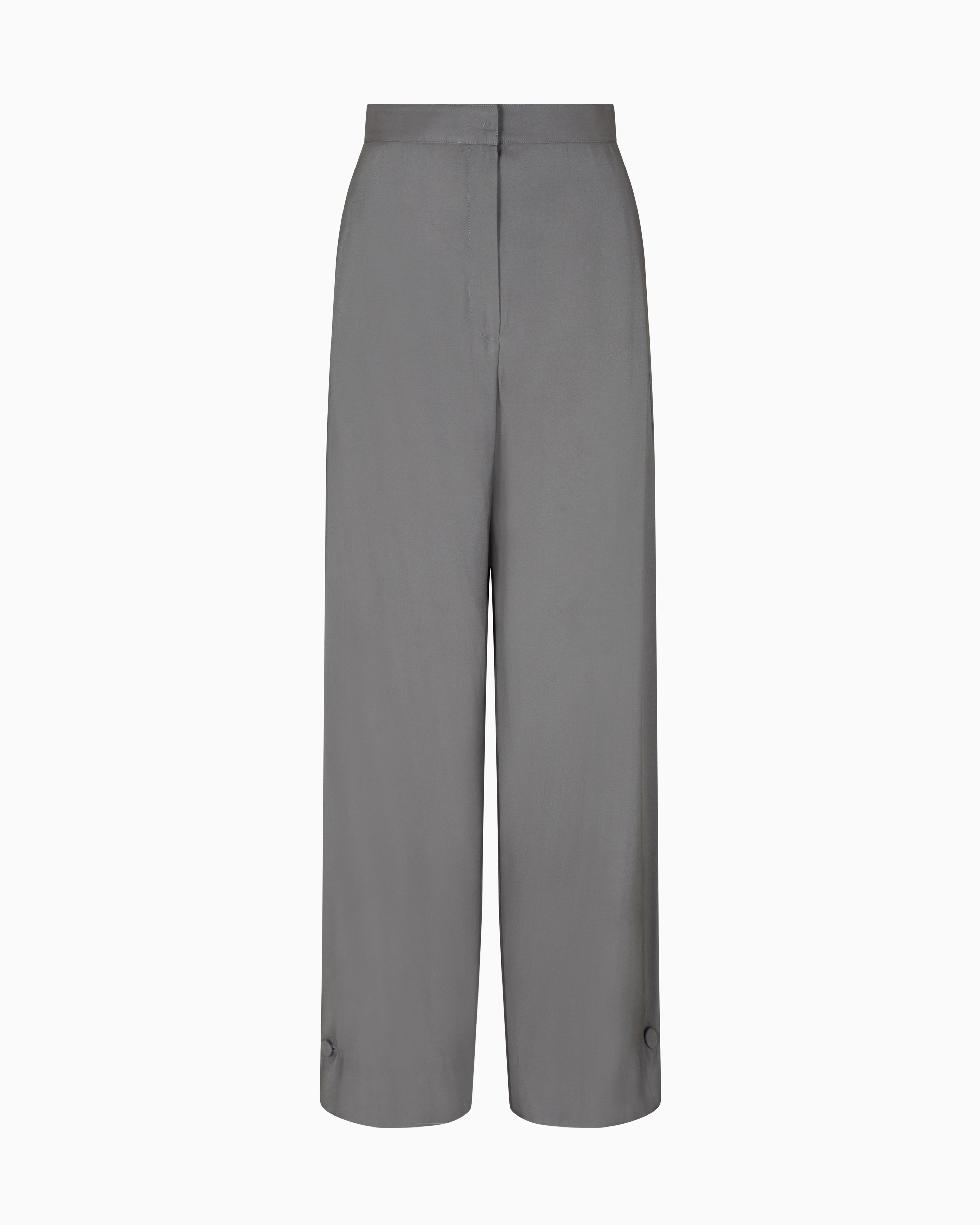 Emporio Armani - Icon fluid modal blend fabric trousers, Woman, Grey, Size: 38