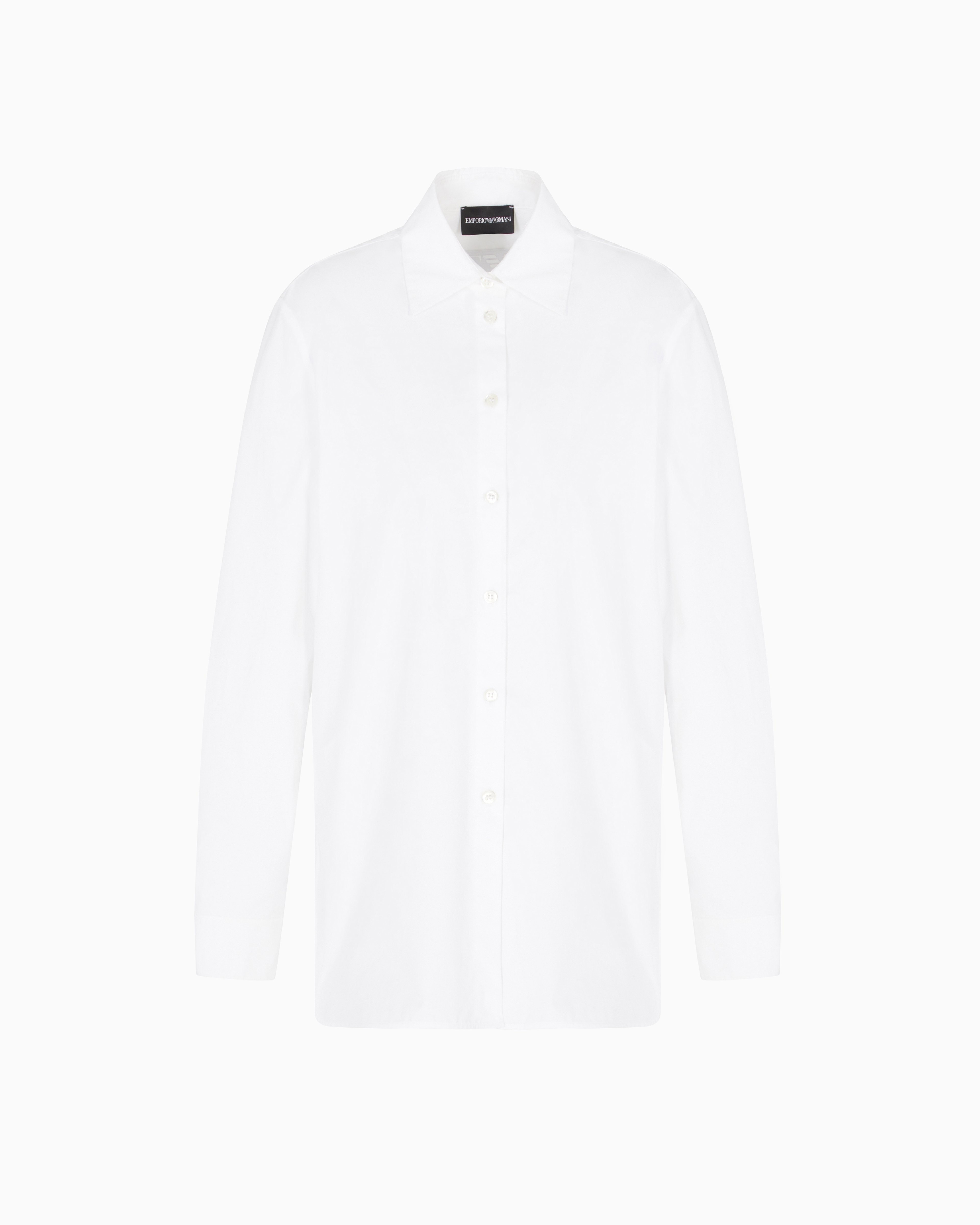 Emporio Armani - Winter Urbanism capsule collection polished cotton oversized shirt, Woman, White, Size: