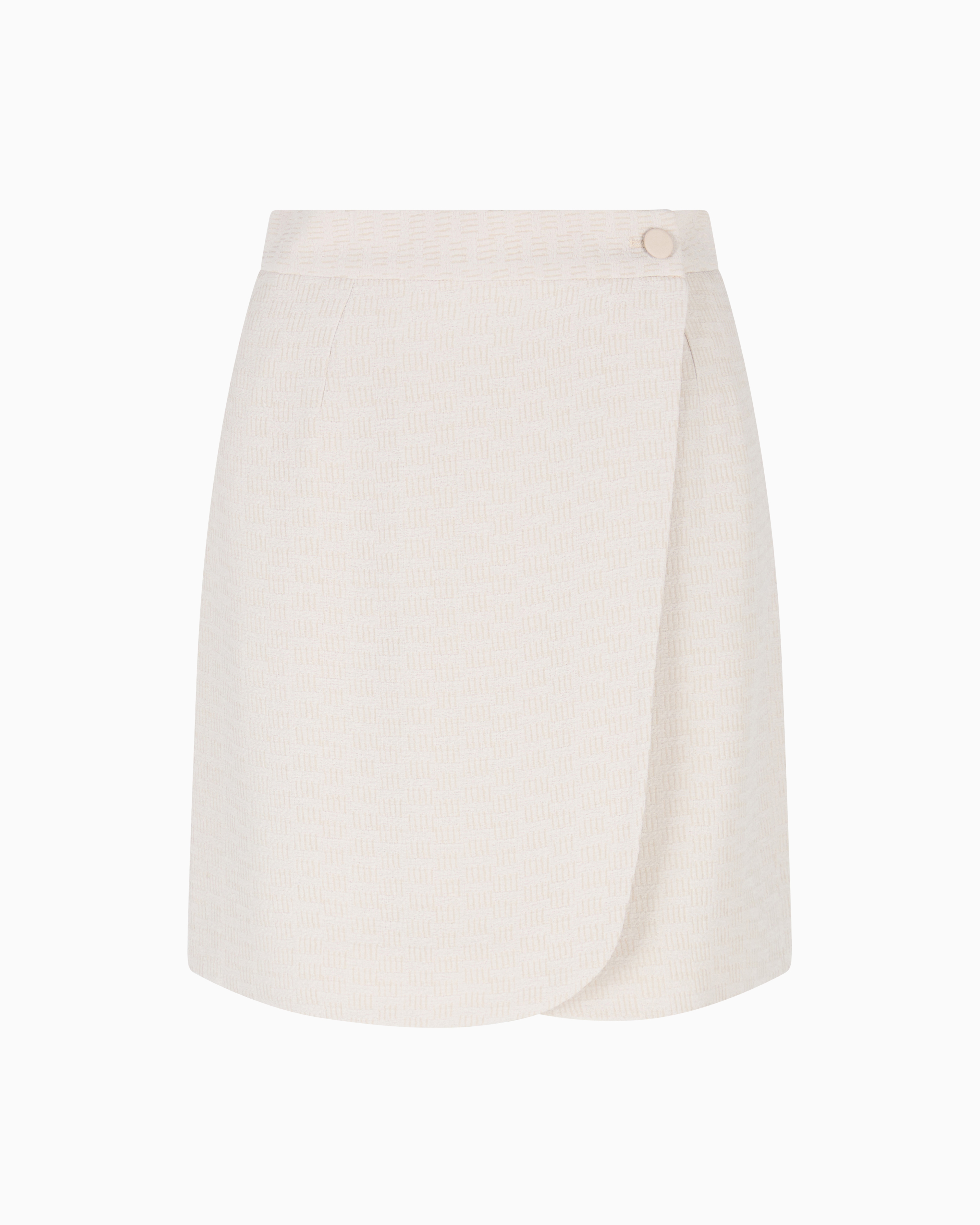 Emporio Armani - Icon fluid armure fabric wrap skirt, Woman, White, Size: