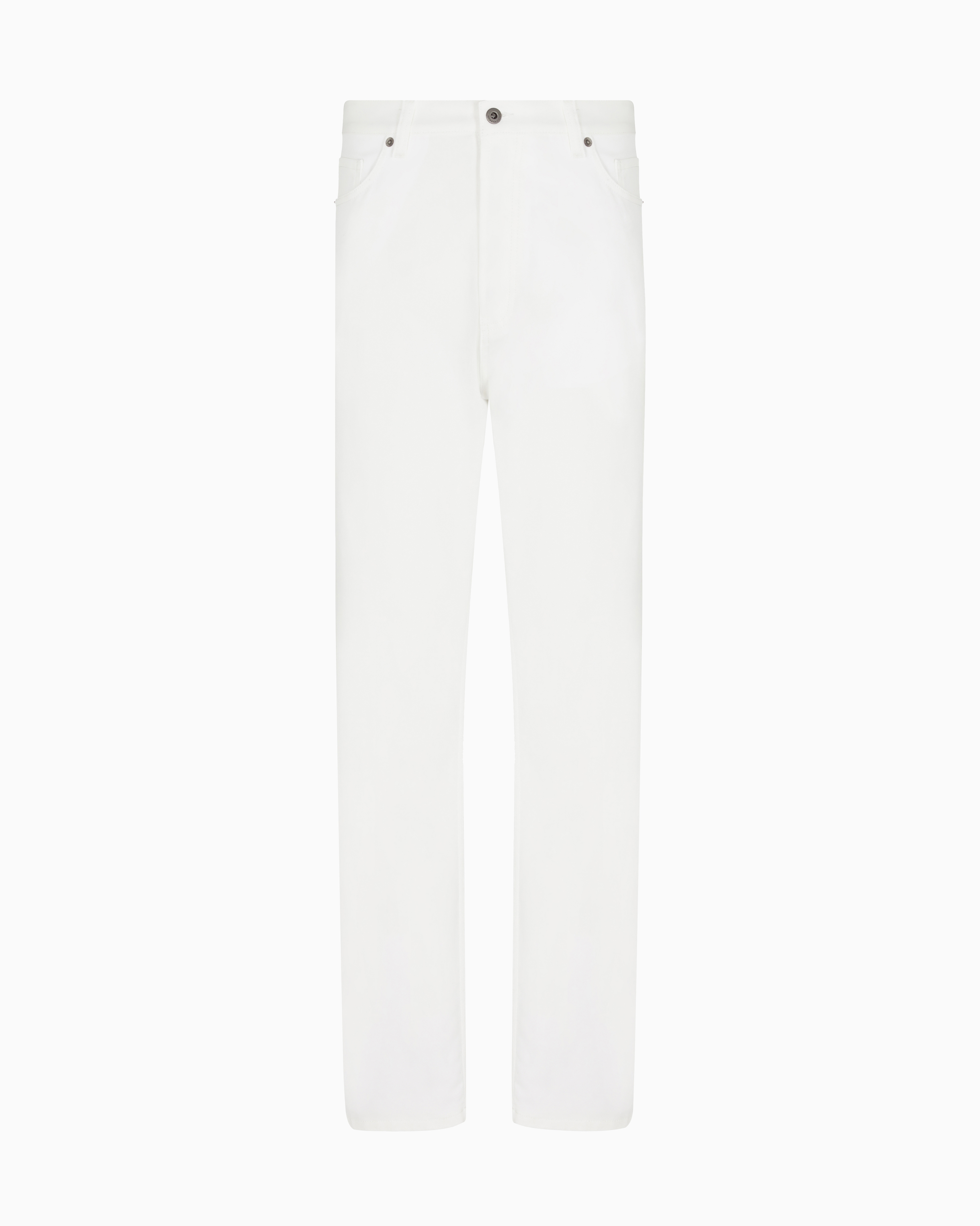Emporio Armani - ASV Icon five-pocket stretch organic crêpe gabardine trousers, Man, White, Size: