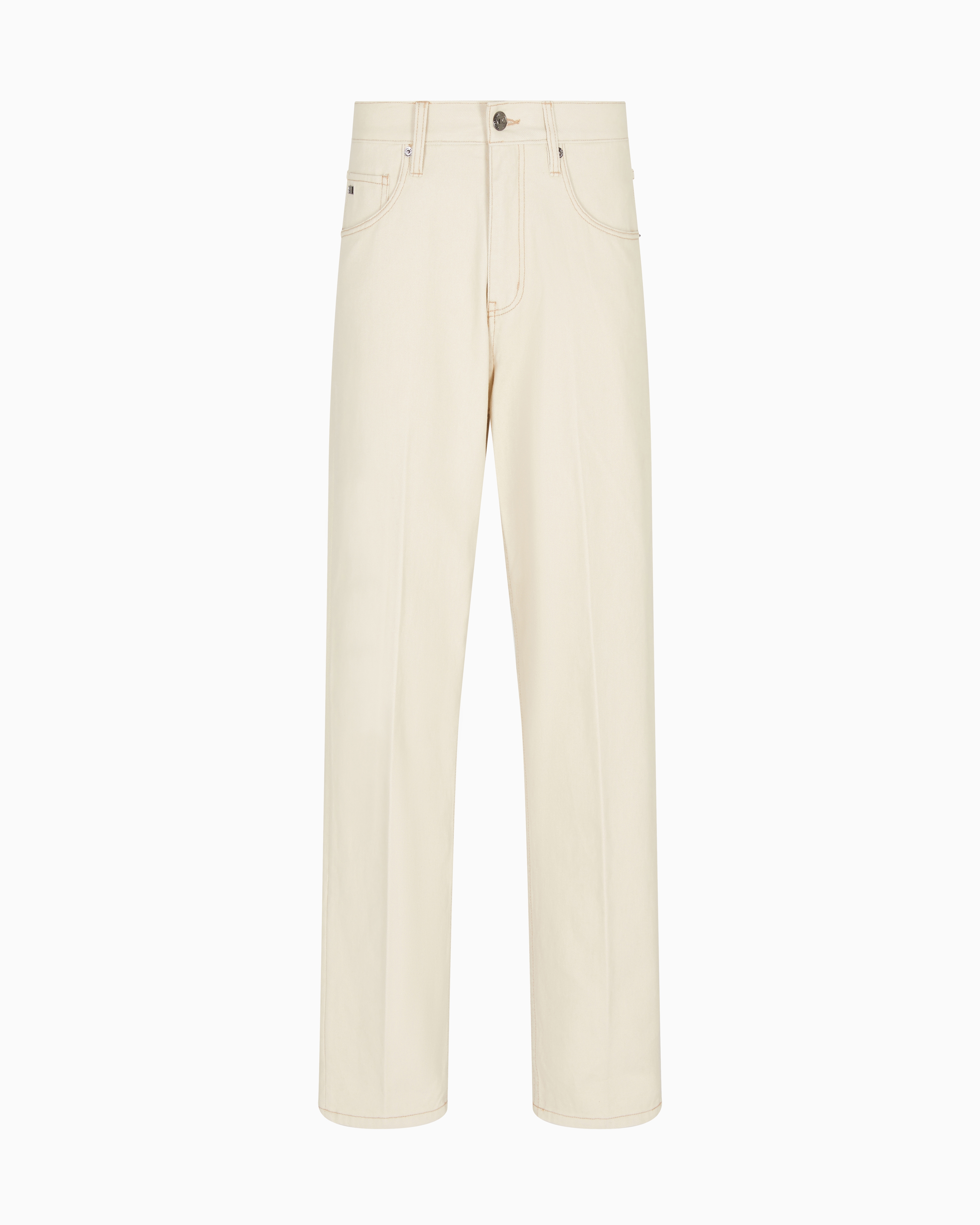 Emporio Armani - J73 loose-fit jeans cotton bull, Man, Beige, Size: