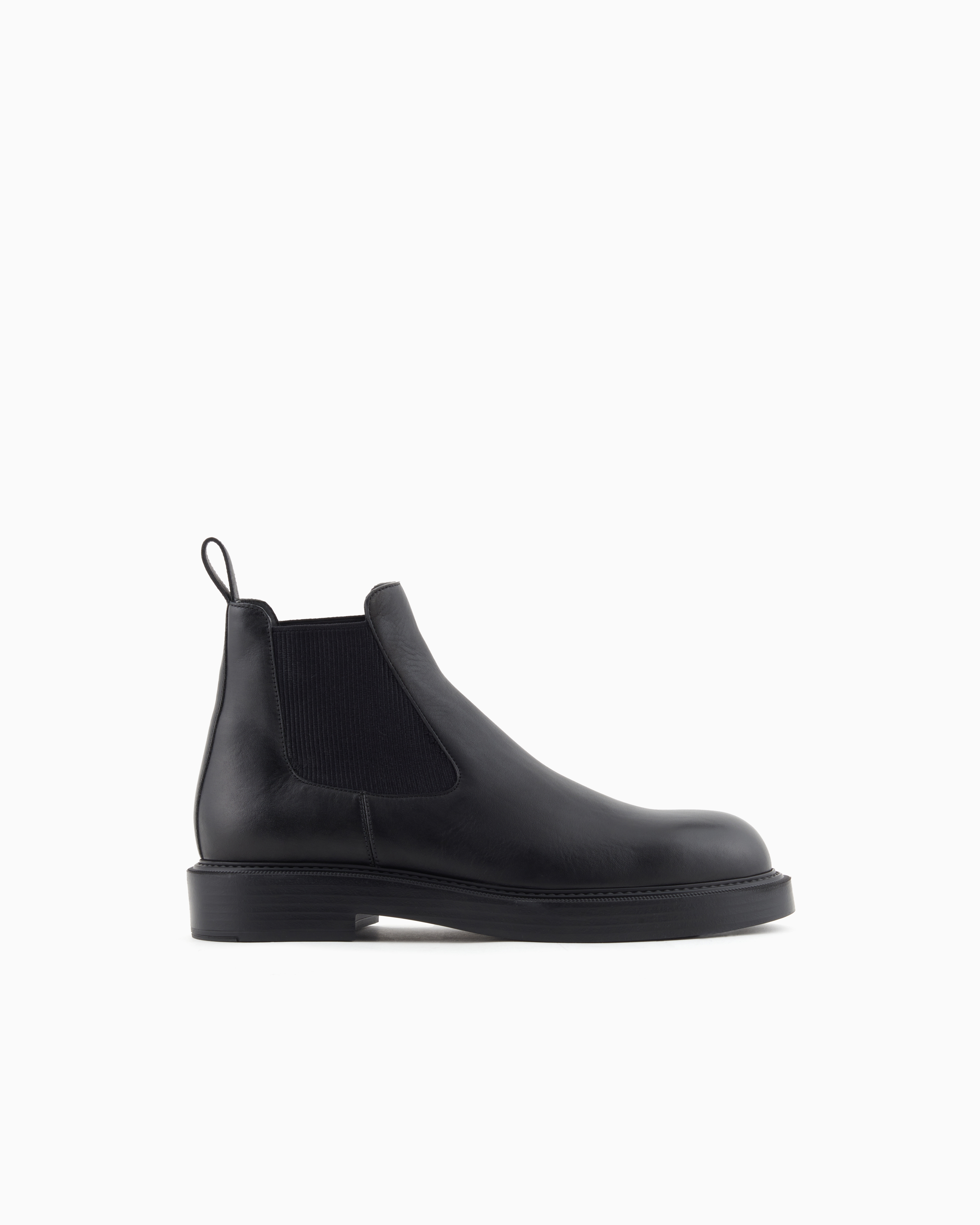 Emporio Armani - Dappled leather Beatle boots, Man, Black, Size:
