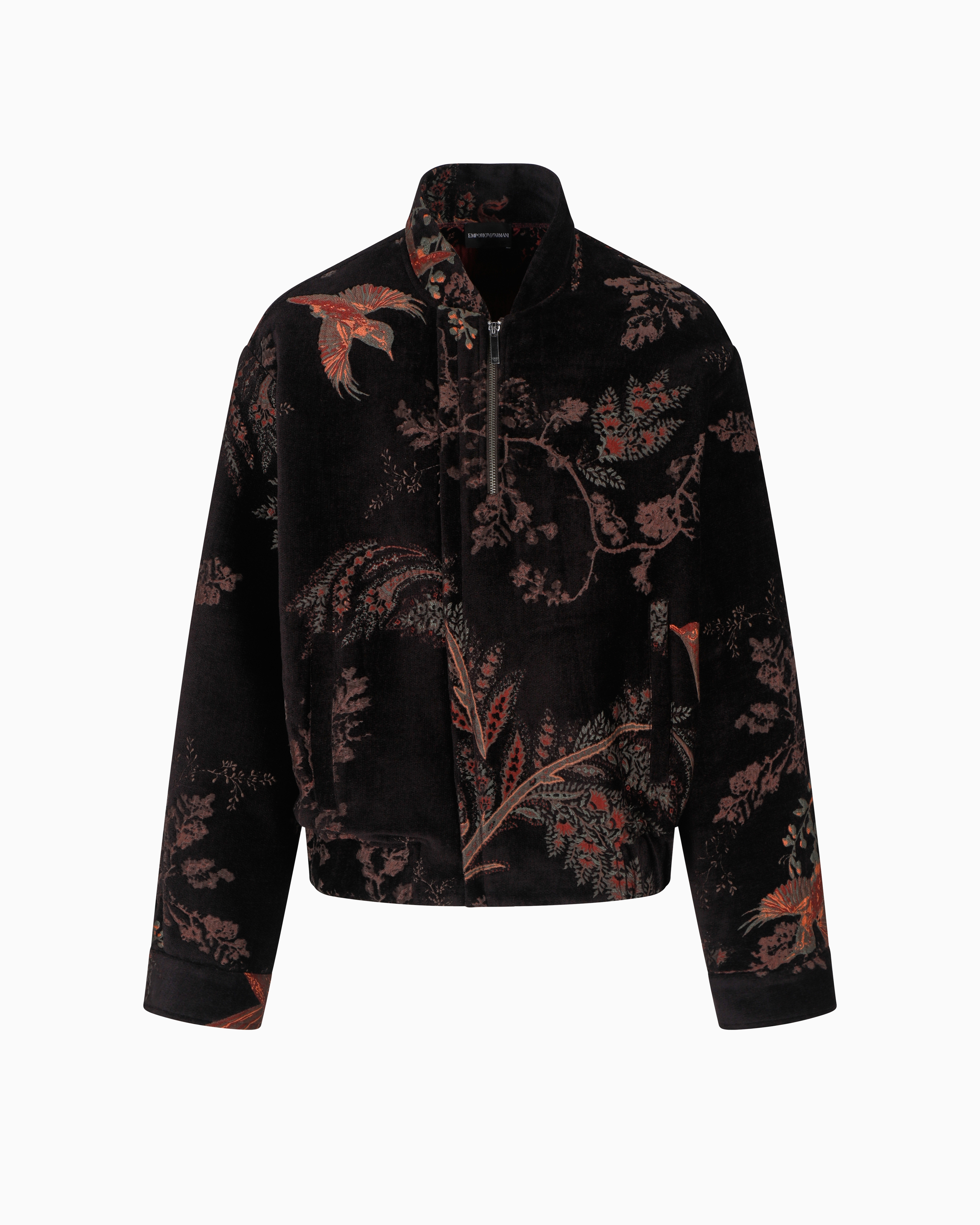 Emporio Armani - Chinoiserie damask chenille blouson, Man, Green, Size: