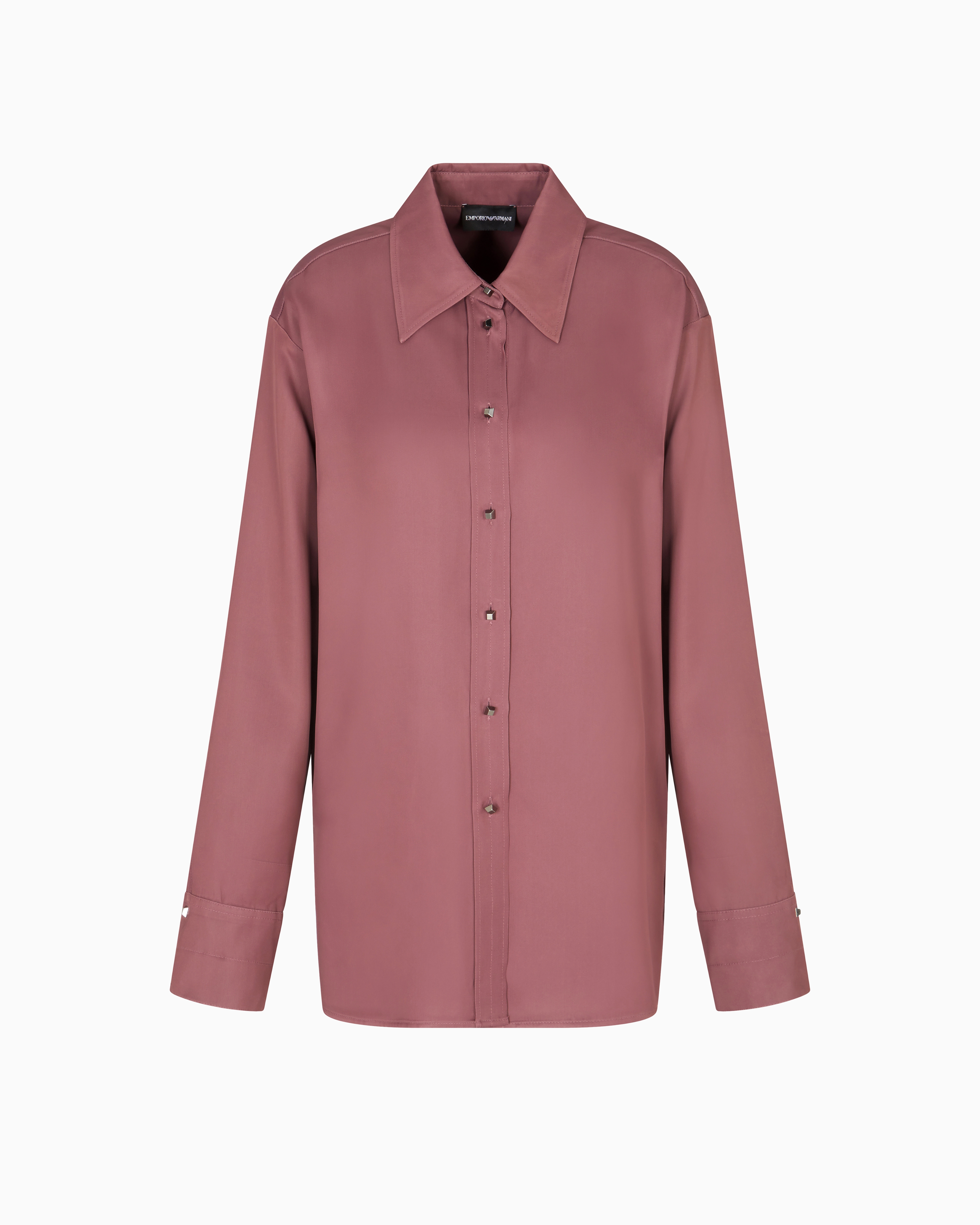 Emporio Armani - Polygon capsule collection satin shirt, Woman, Pink, Size: