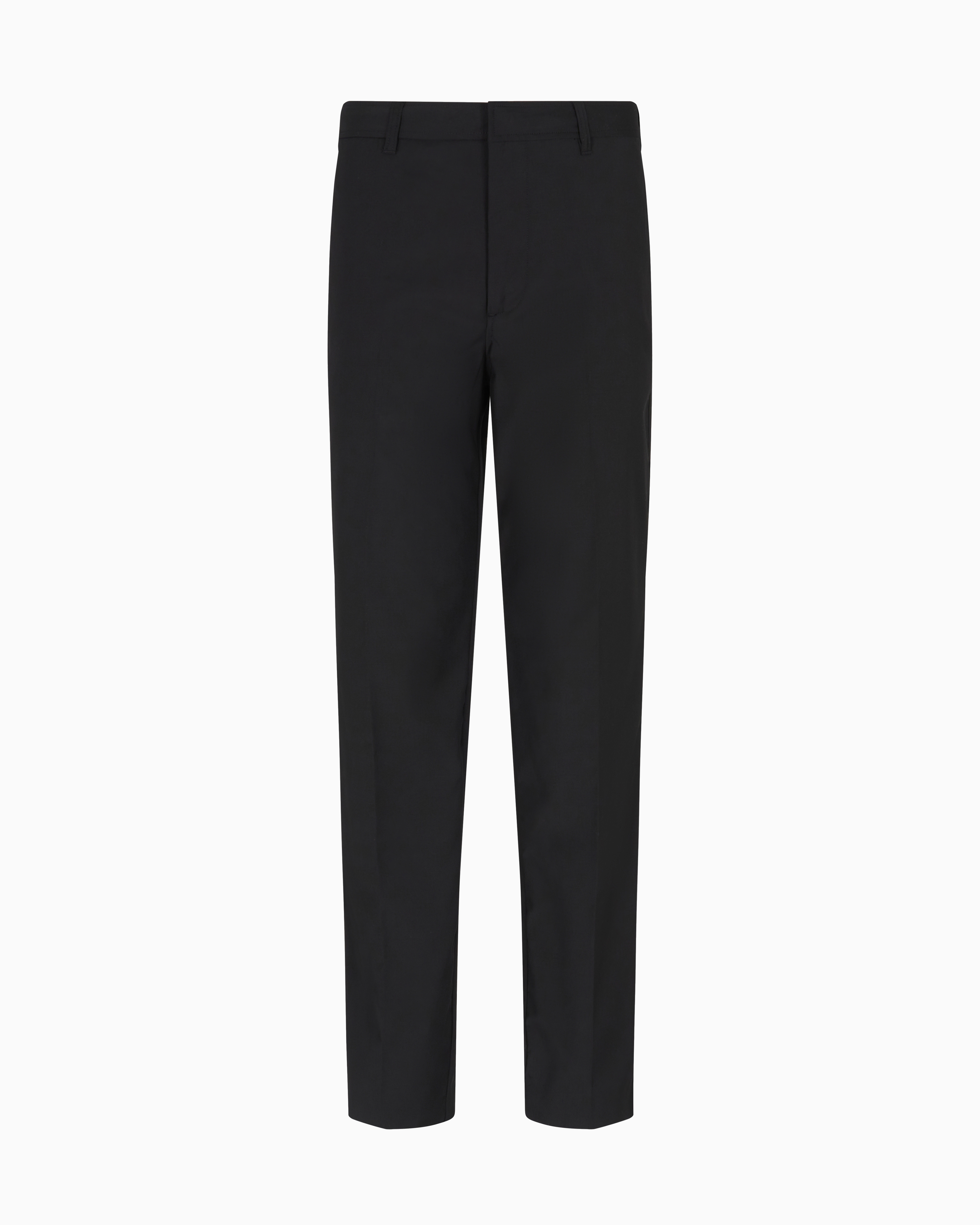 Emporio Armani - Wool poplin chinos, Man, Black, Size: