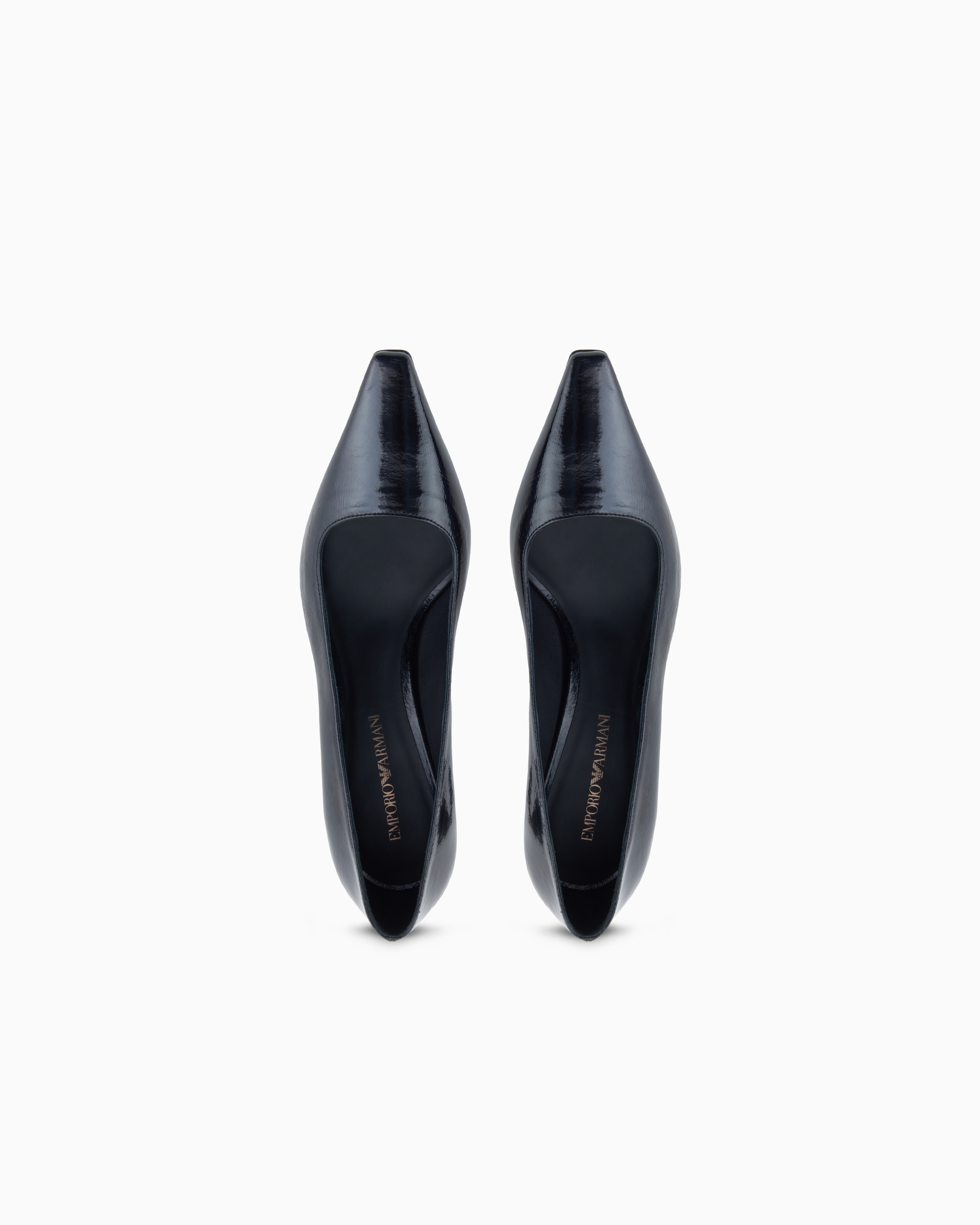Emporio Armani Escarpins En Cuir Verni In Black