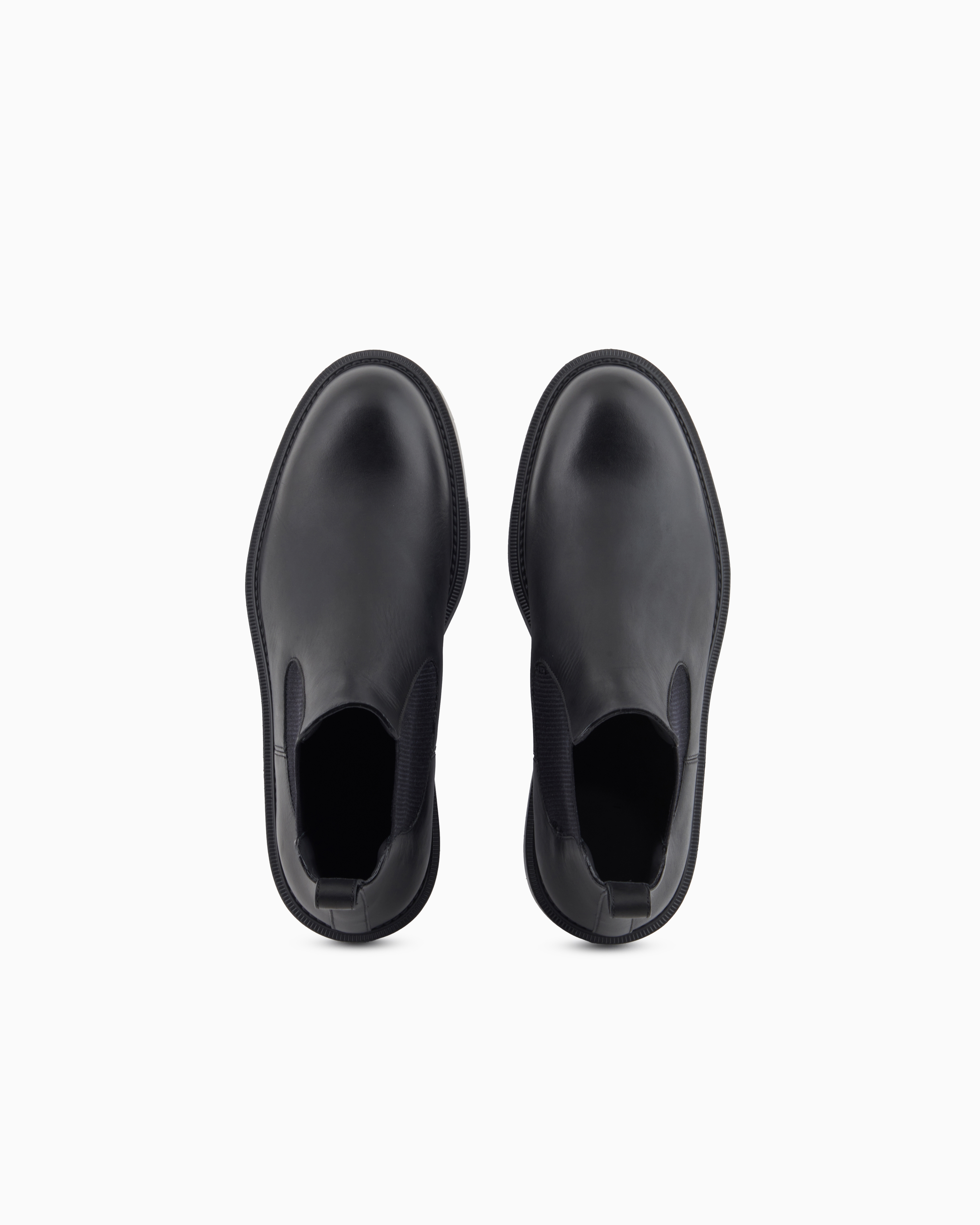 Emporio Armani - Dappled leather Beatle boots, Man, Black, Size: