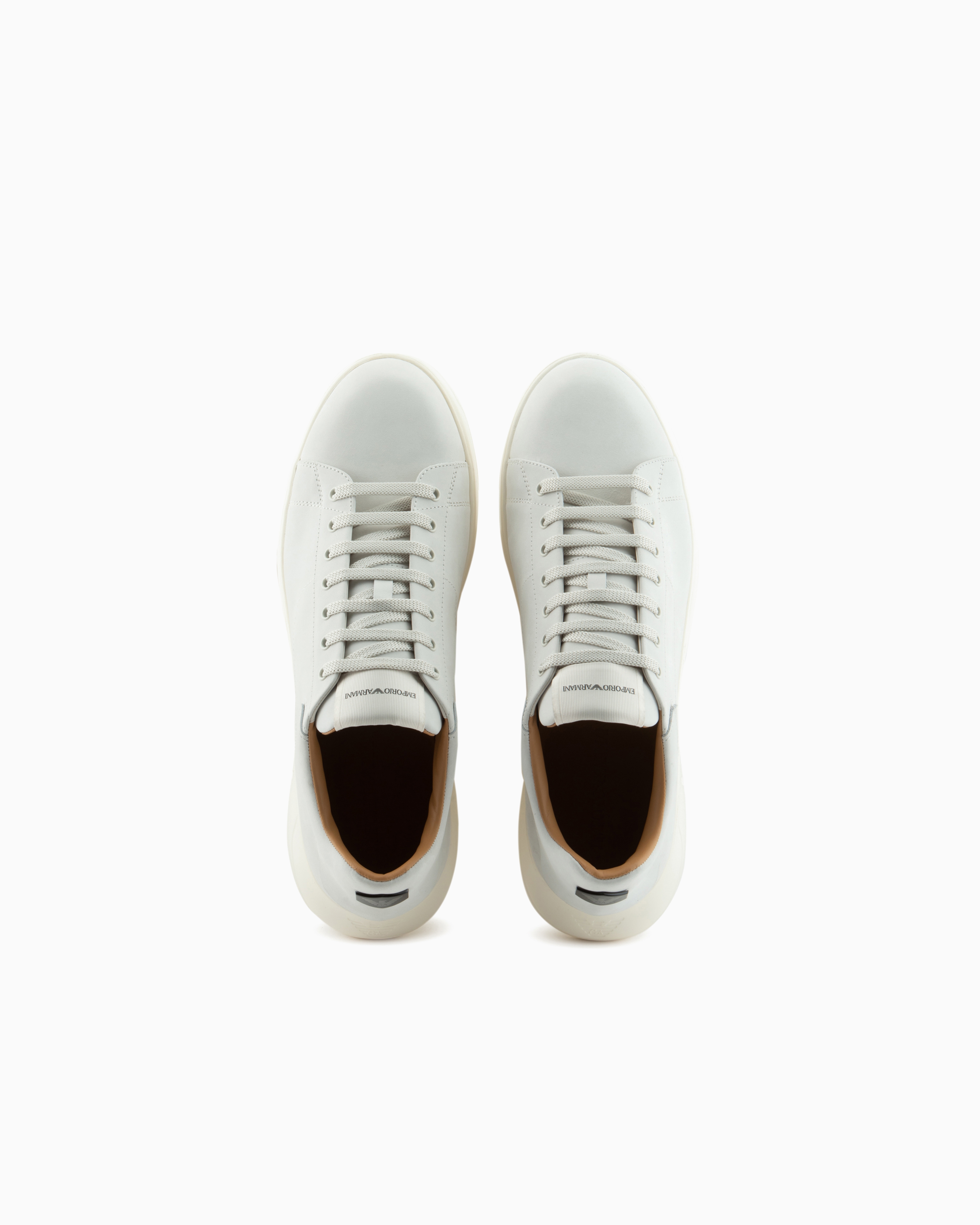 Emporio Armani - Nubuck sneakers with knurled soles, Man, White, Size: