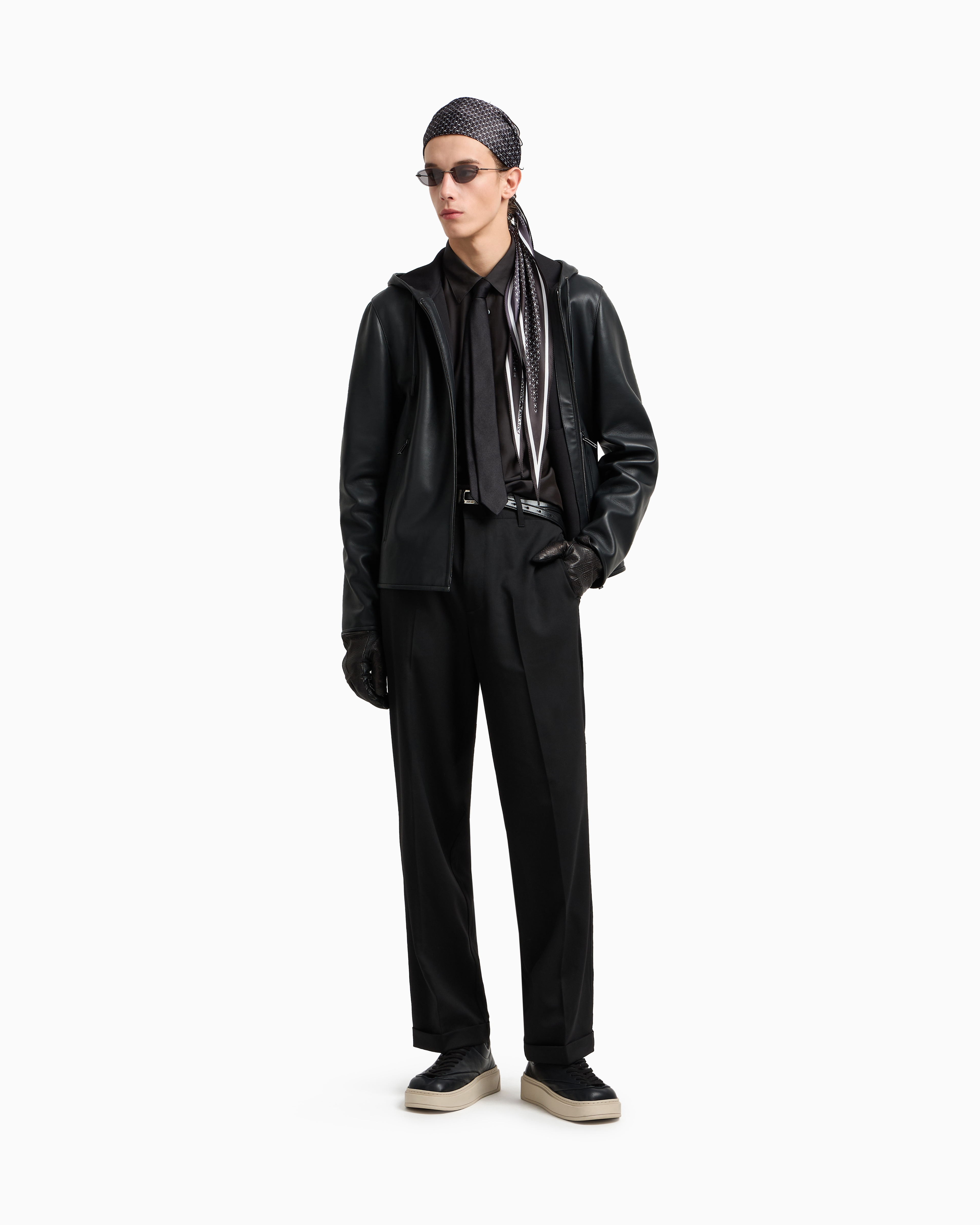 Emporio Armani - Silk-blend modal shirt, Man, Black, Size: