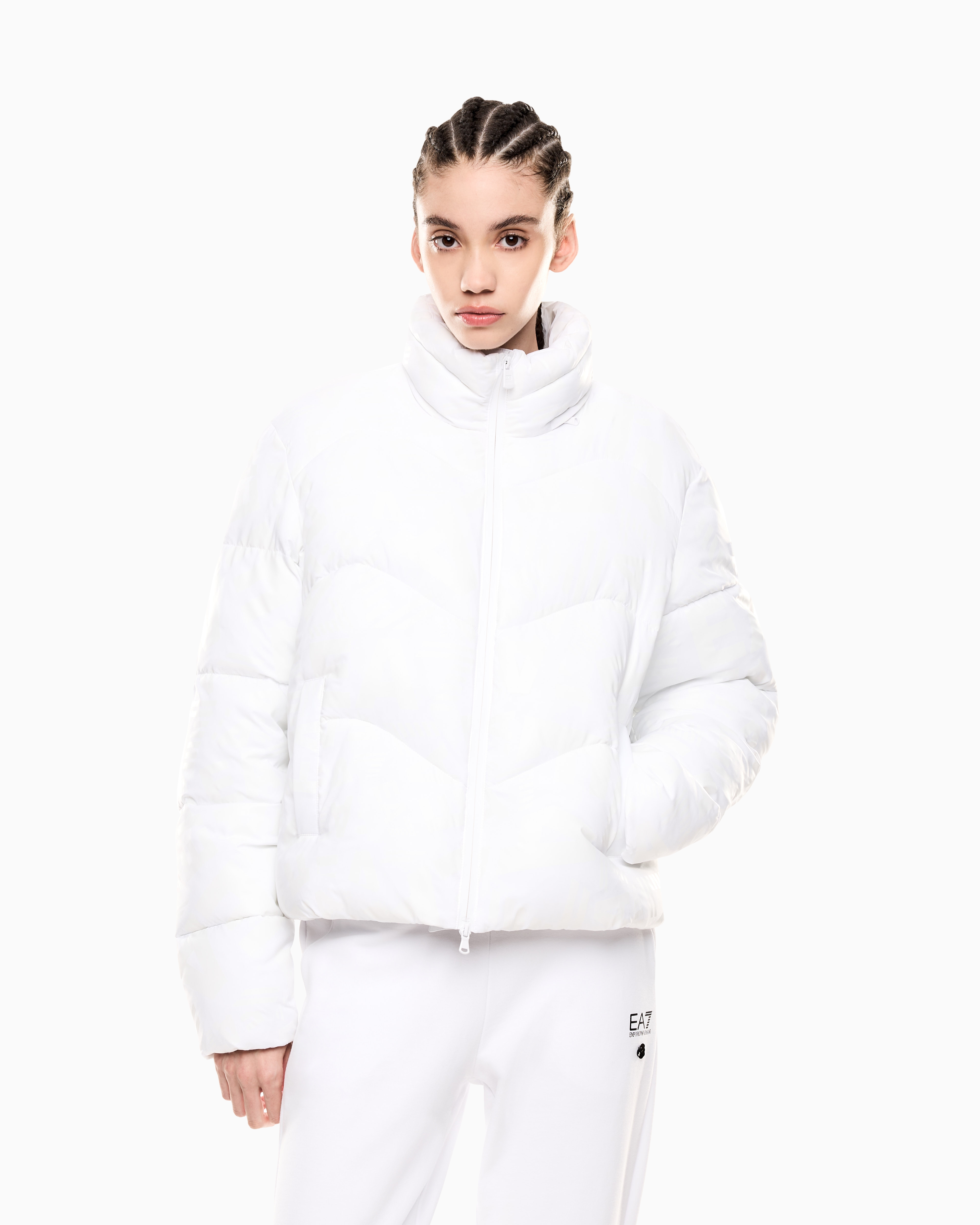 EMPORIO ARMANI M ホワイト スキー アウター レディース EA7 Emporio Armani Winter jacket - white/gold/white
