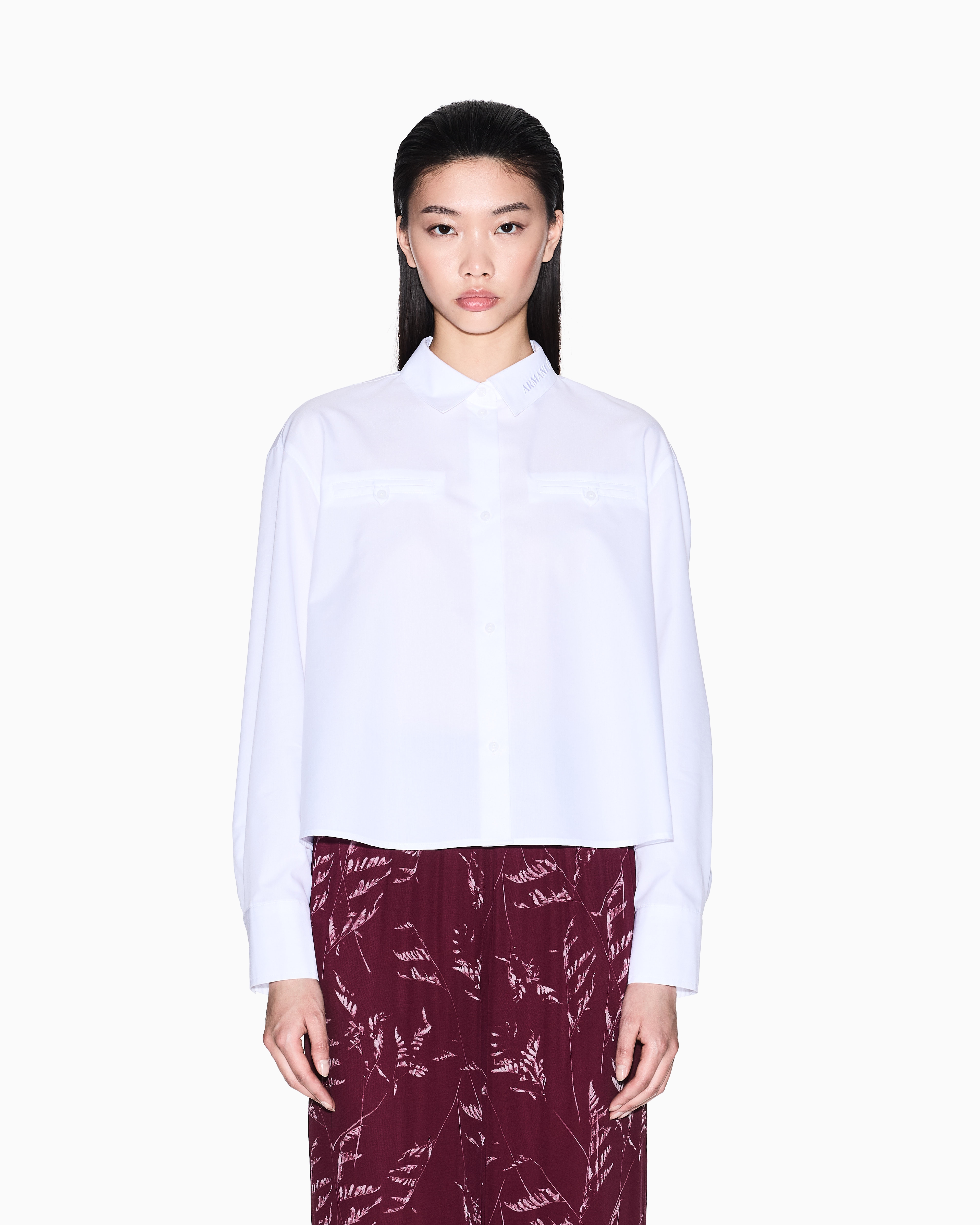 Cotton Blend Cropped Shirt
