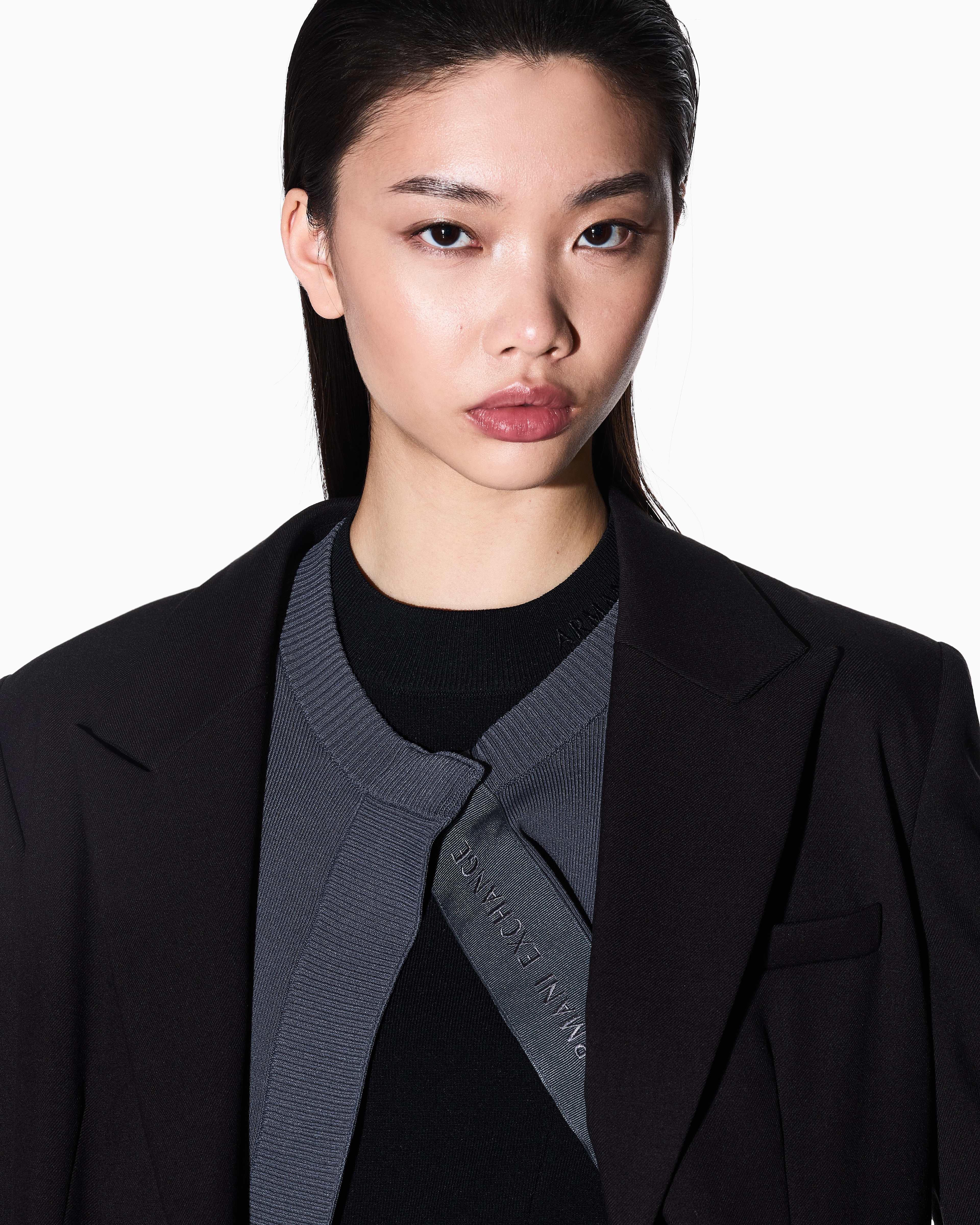 Armani Exchange - Single breasted jacket with one button, Woman, Black, Size: