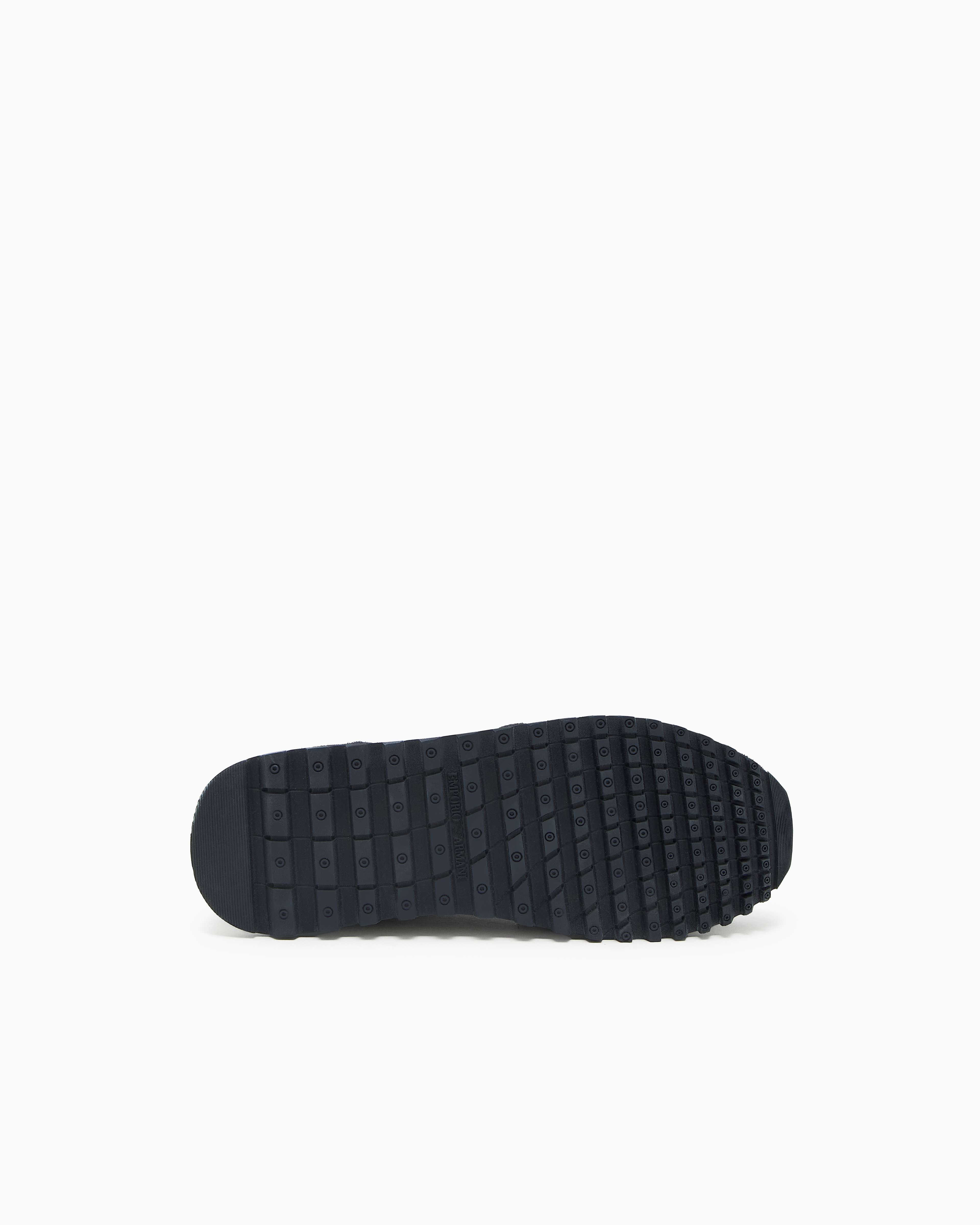 Emporio Armani - Mesh sneakers with suede details and eagle patch, Boy, Navy Blue, Size: