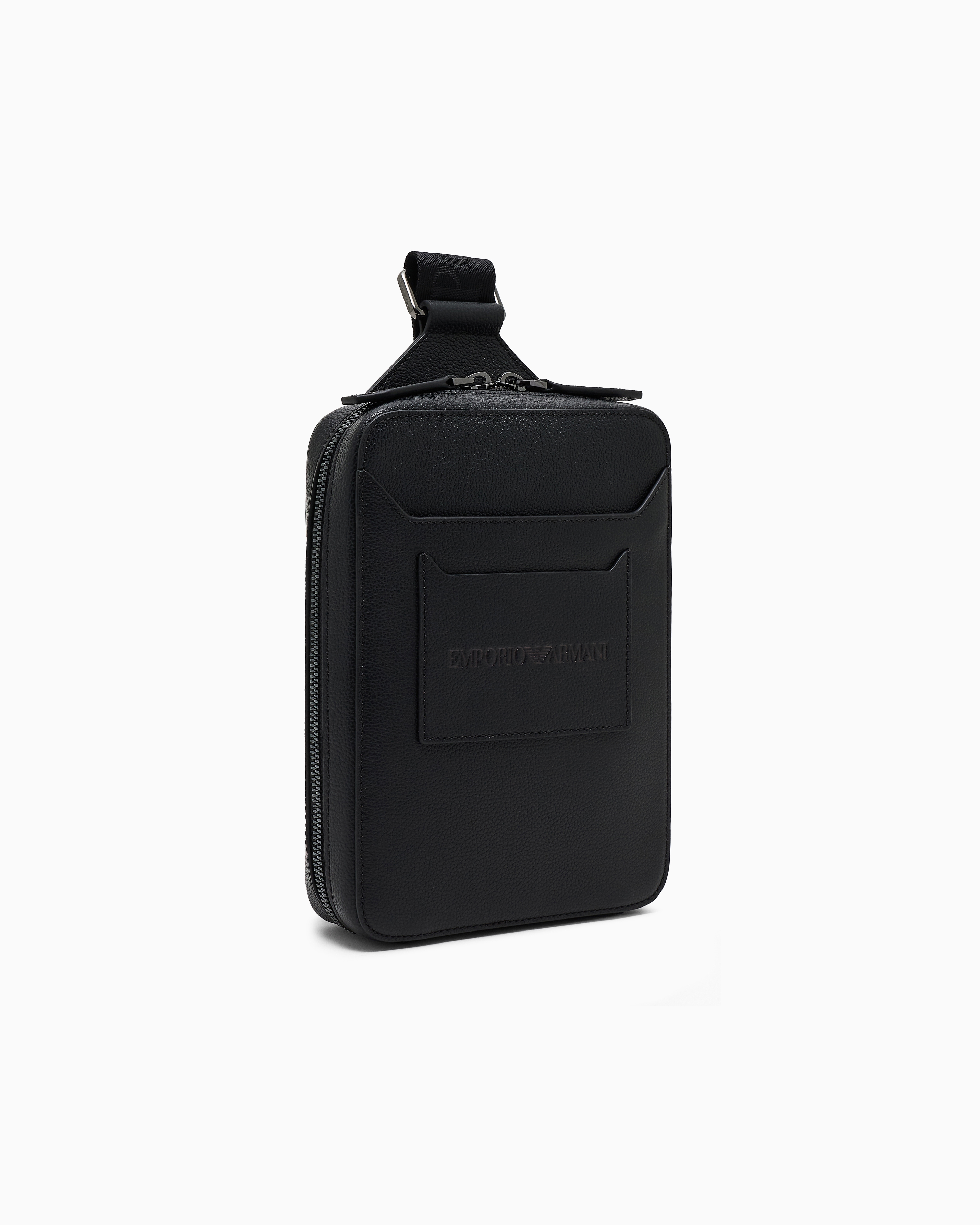 Mini zaino monospalla in pelle bottalata Emporio Armani