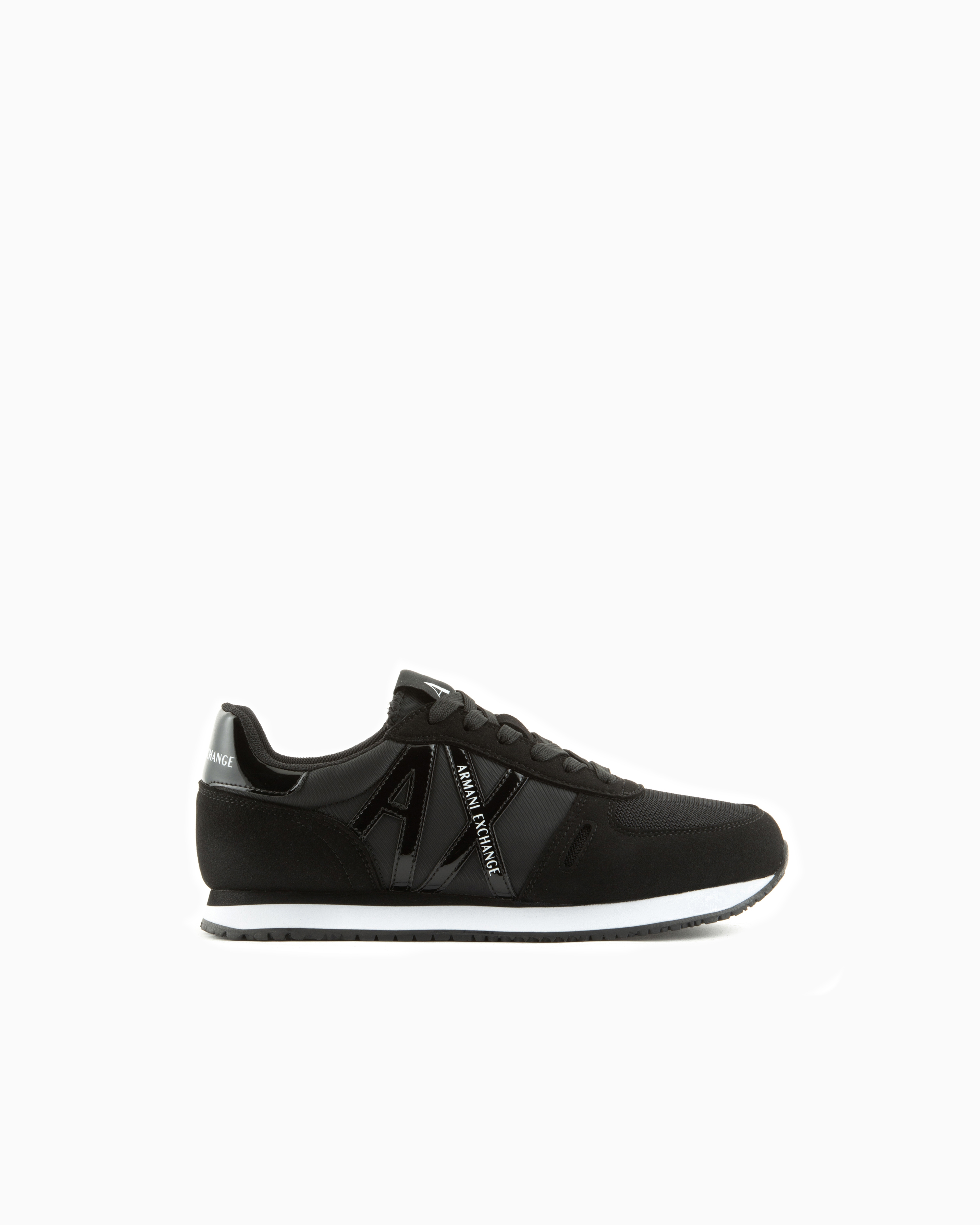 Armani Exchange - Microfiber sneakers with logo, Woman, Black, Size: 39
