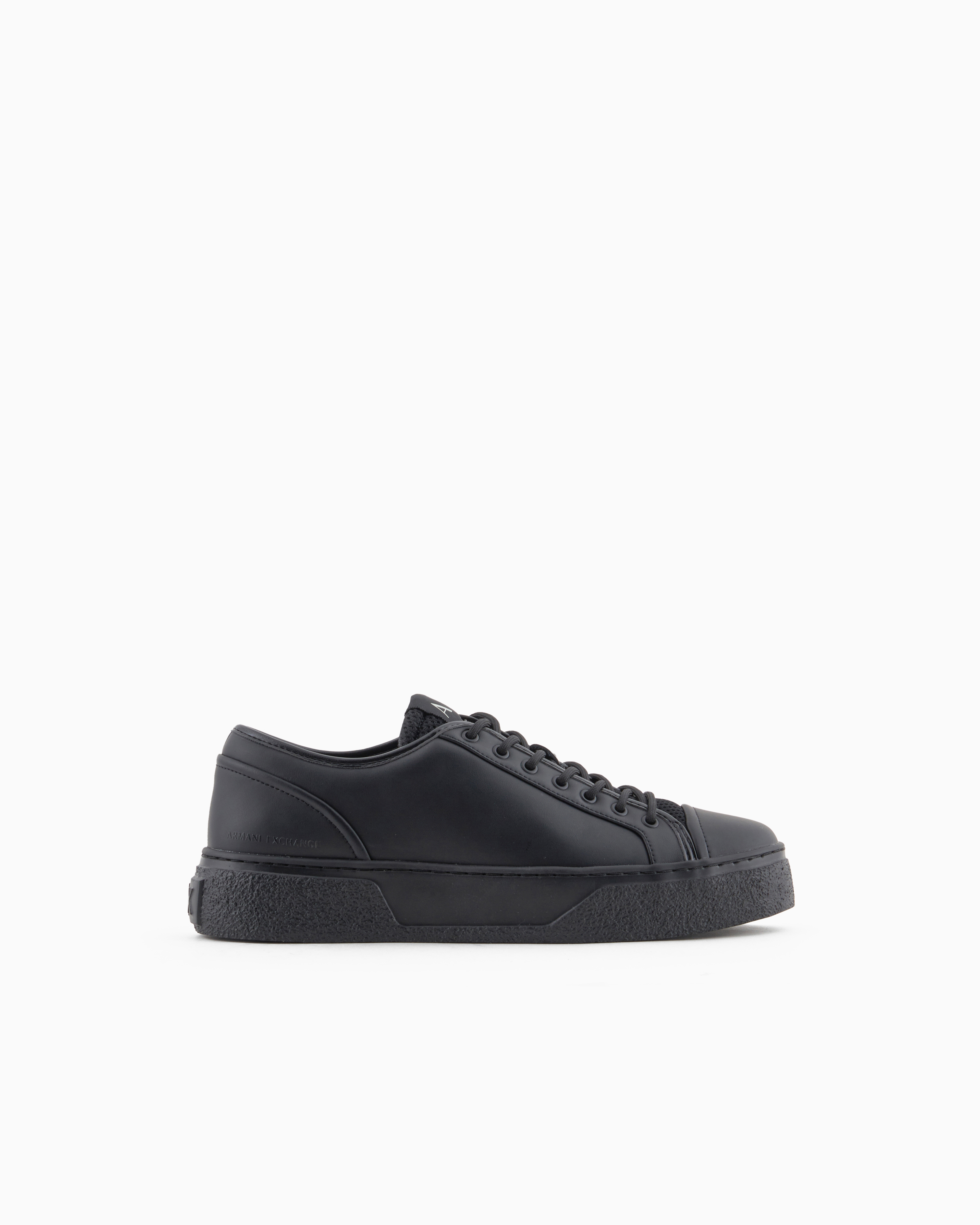 Leather sneakers with mesh insert