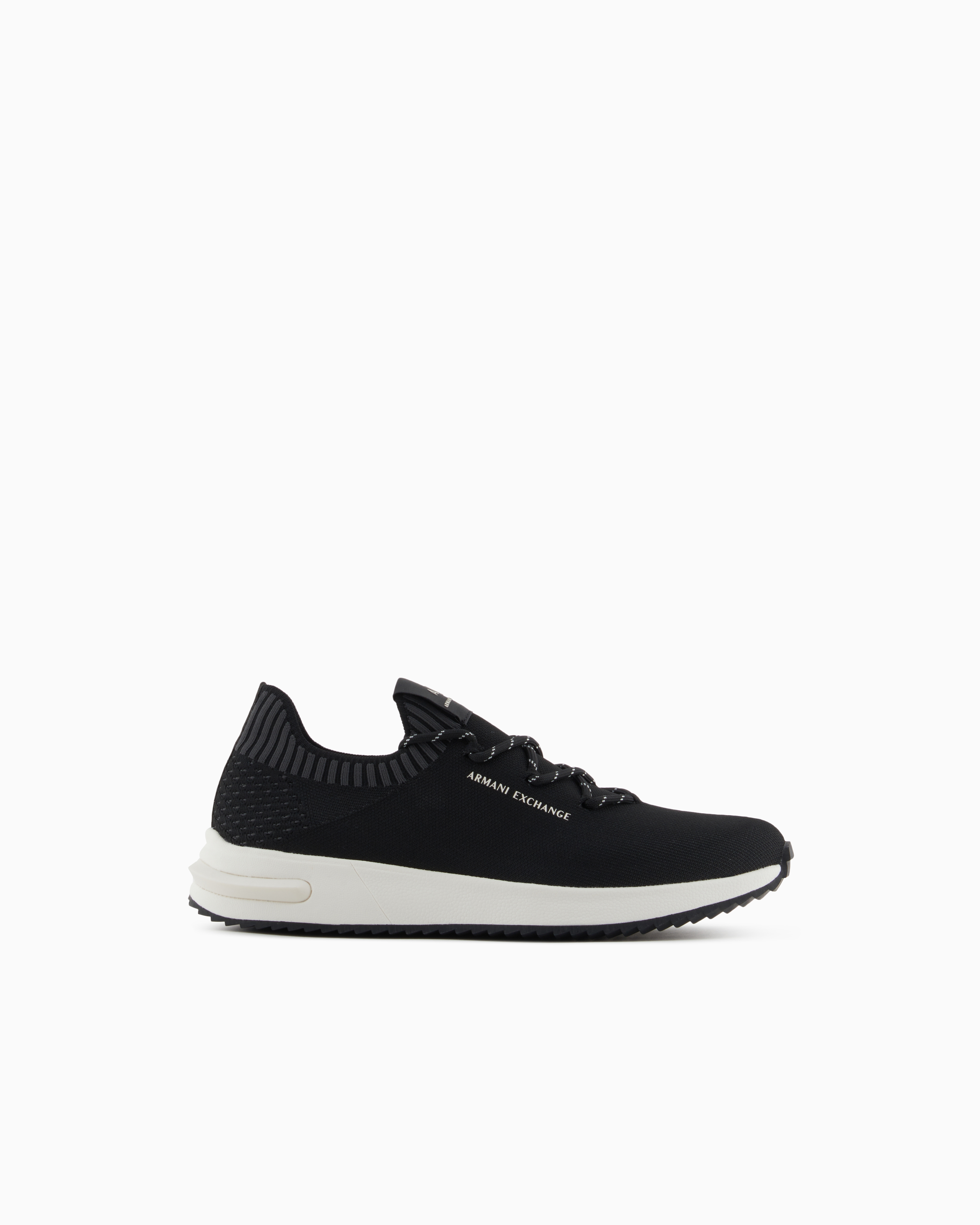 Armani Exchange - Mesh Sock Sneakers, Man, Black, Size:
