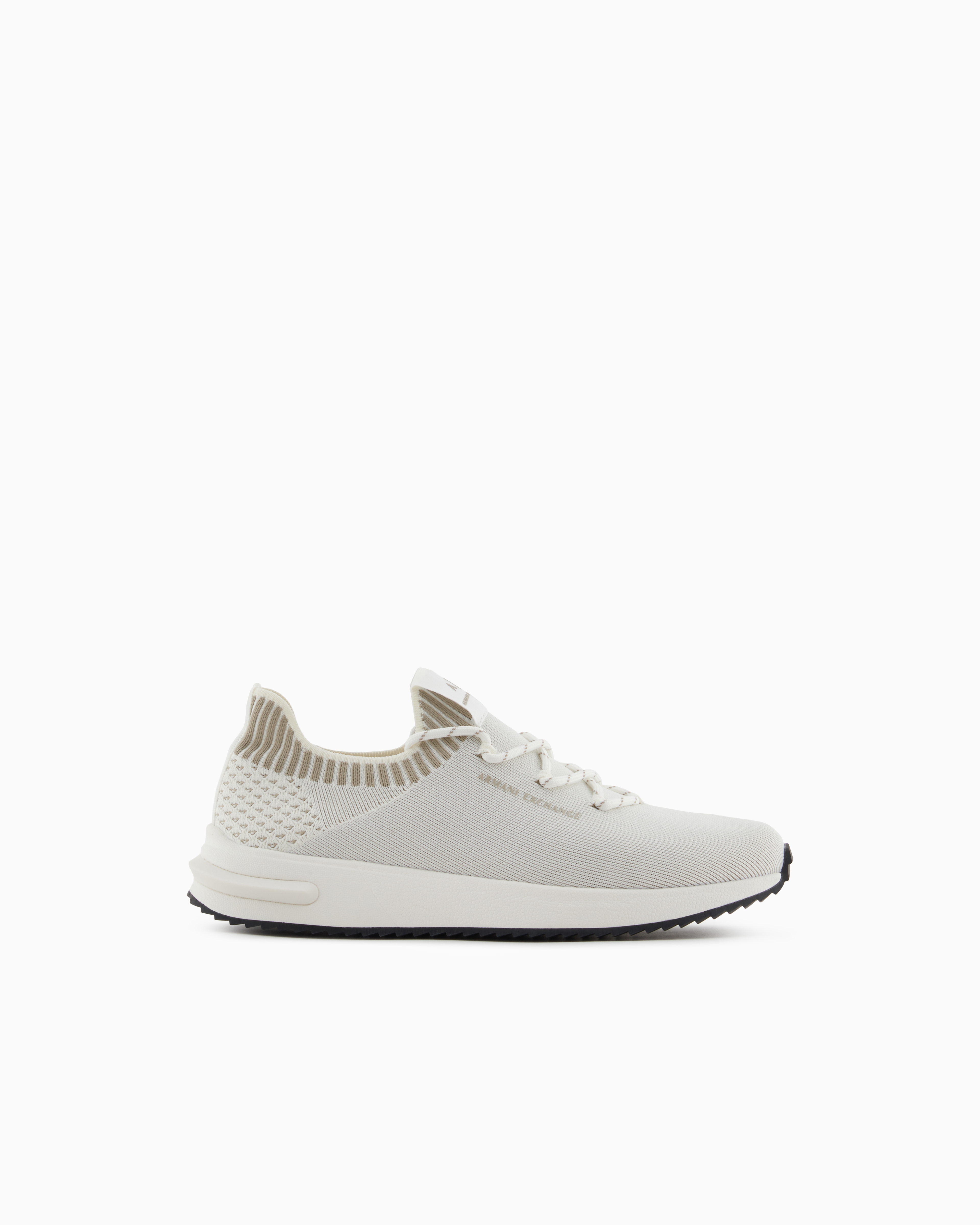 Armani Exchange - Mesh Sock Sneakers, Man, White, Size: 9M