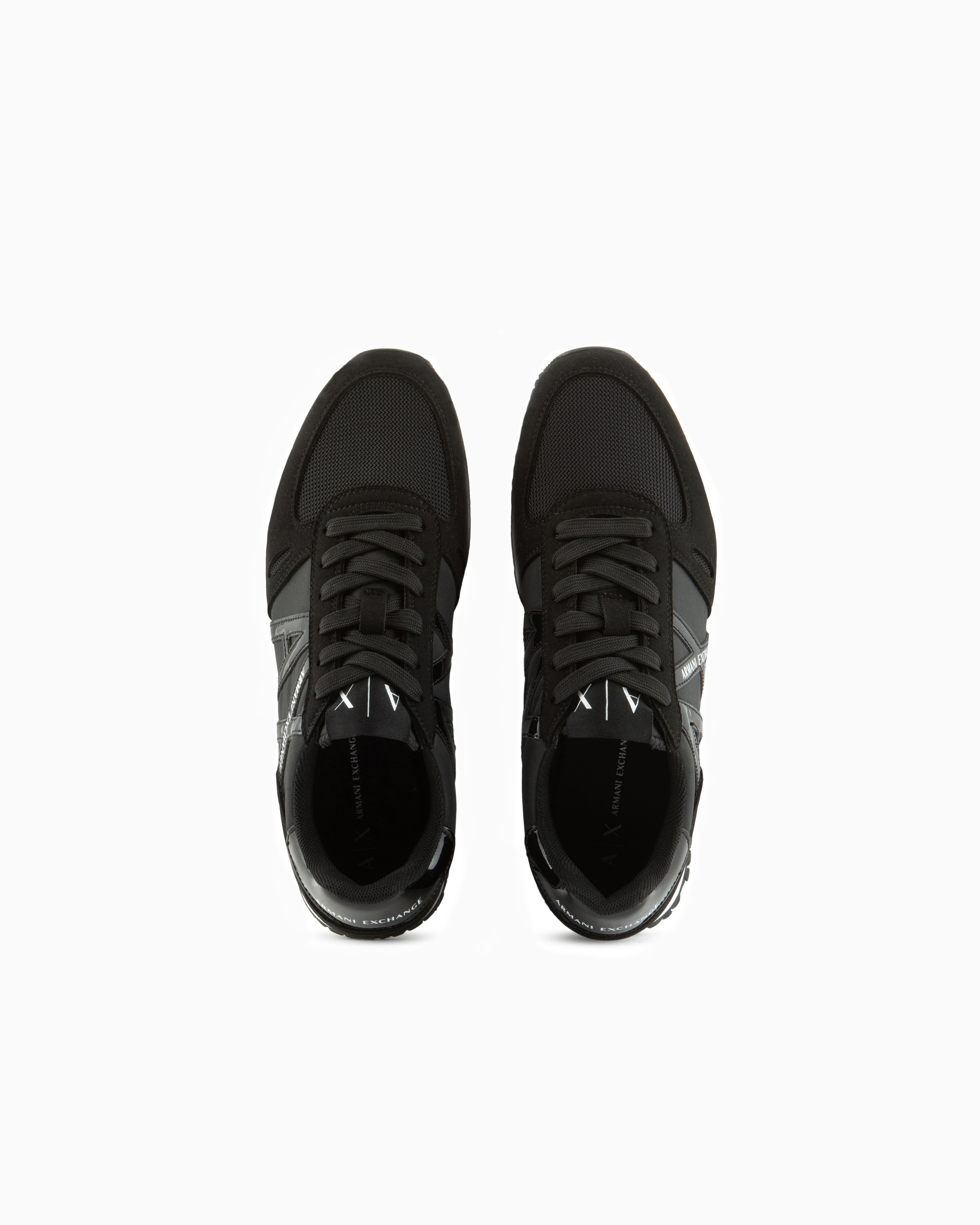 Armani Exchange - Microfiber sneakers with logo, Woman, Black, Size: 39