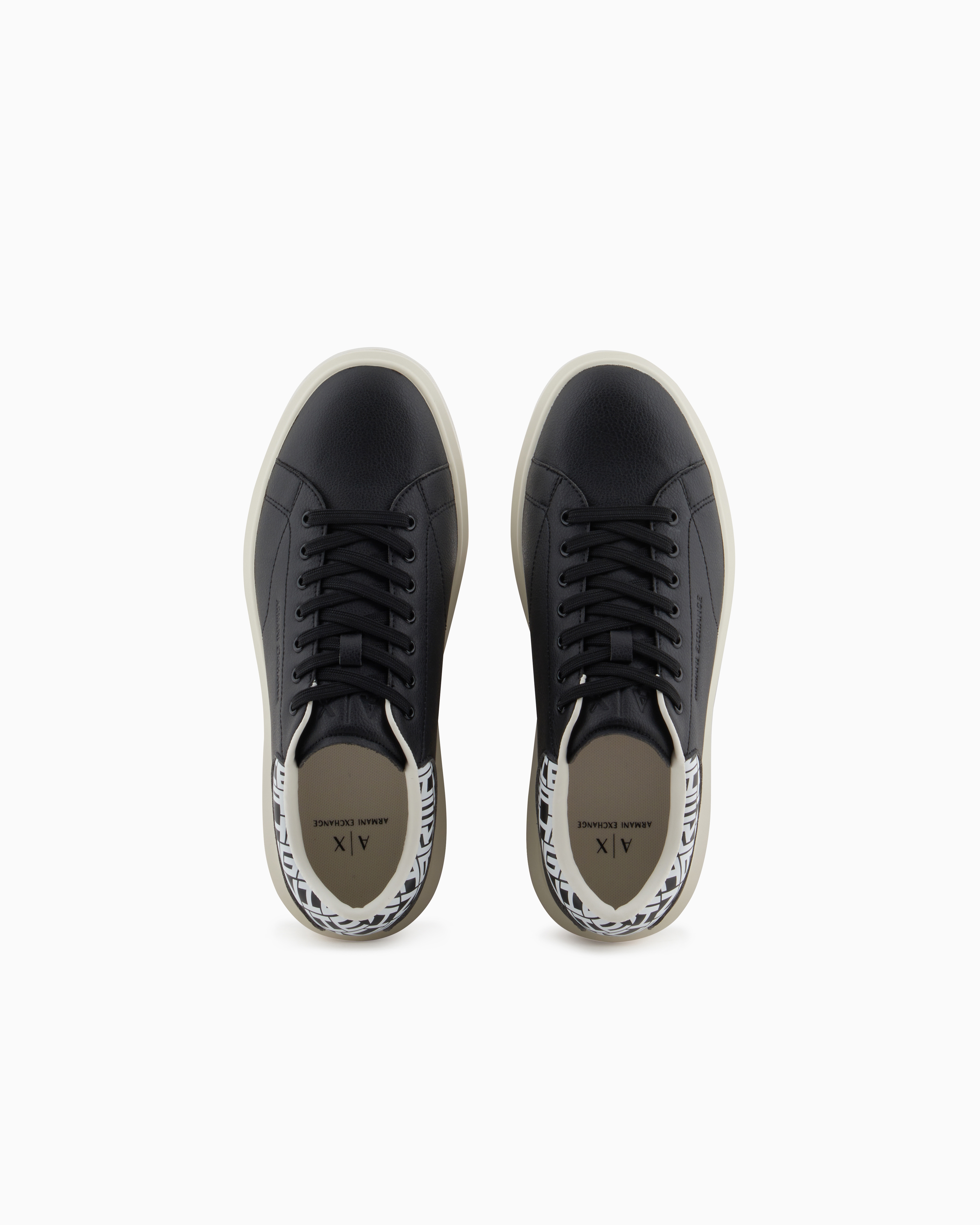 Armani Exchange - Sneakers with logo insert on the heel, Man, Black, Size: