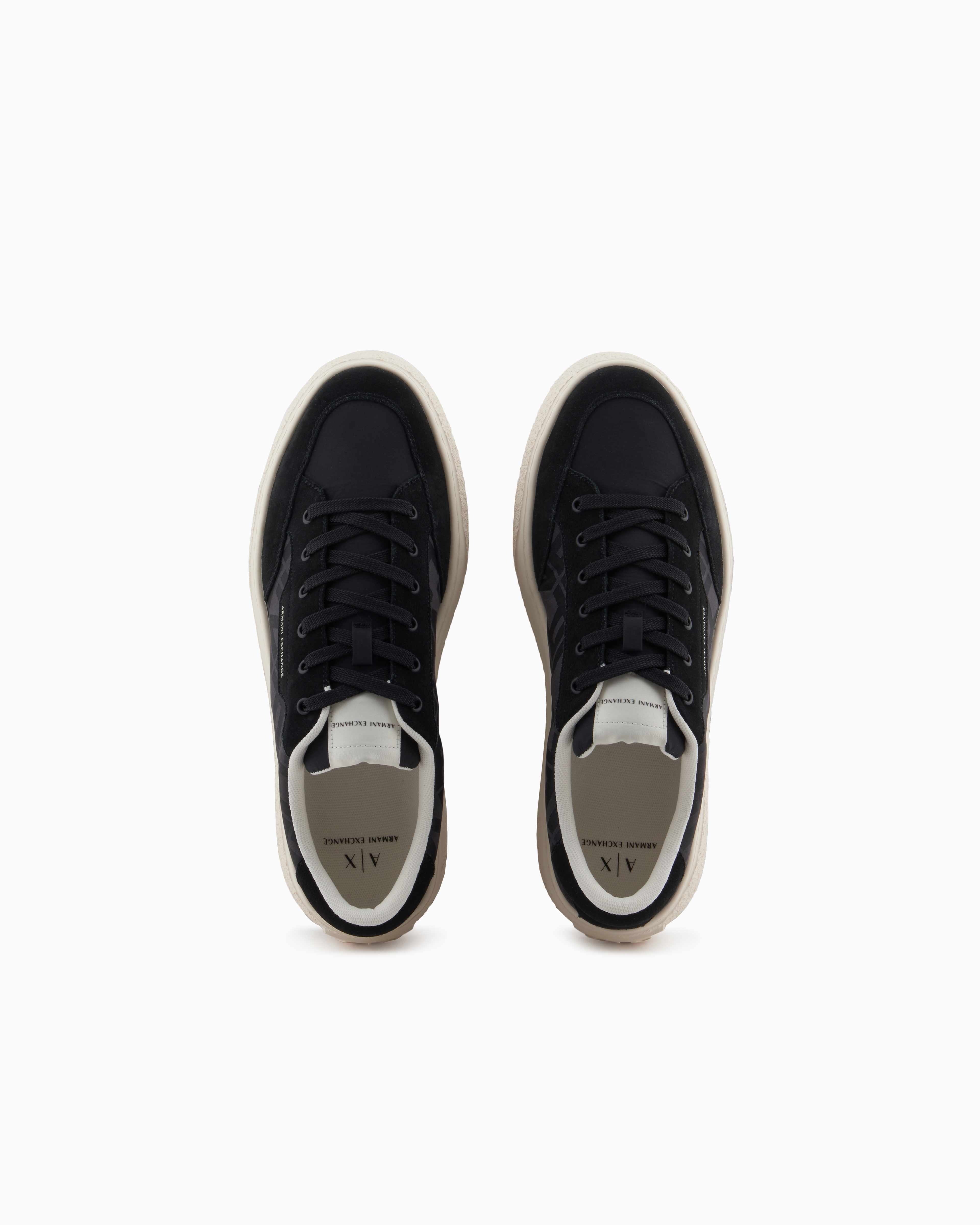 Armani Exchange - Sneakers with allover logo insert, Man, Black, Size: 8M