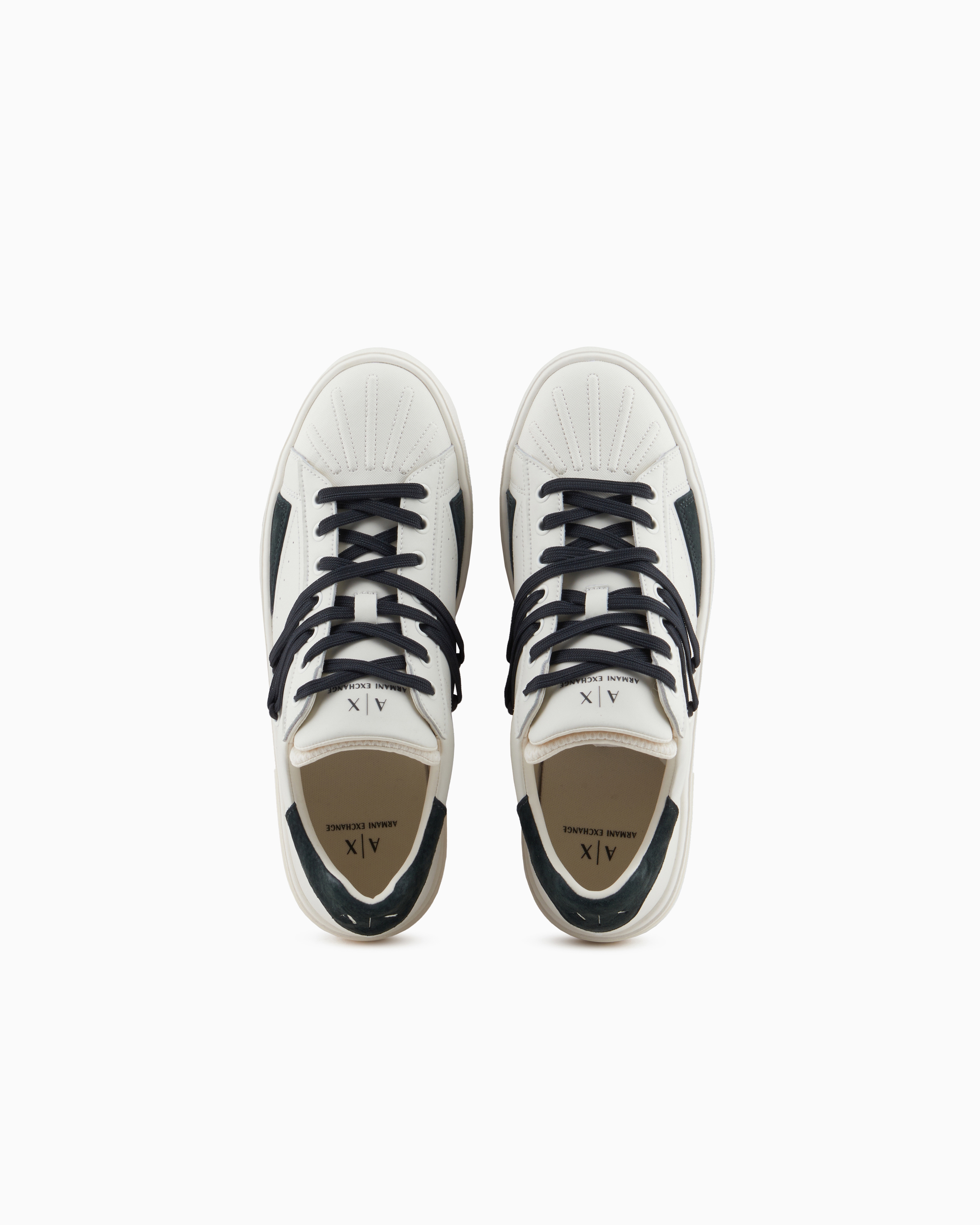 Armani Exchange - Sneakers in eco-leather with contrasting laces, Man, Green, Size: 6