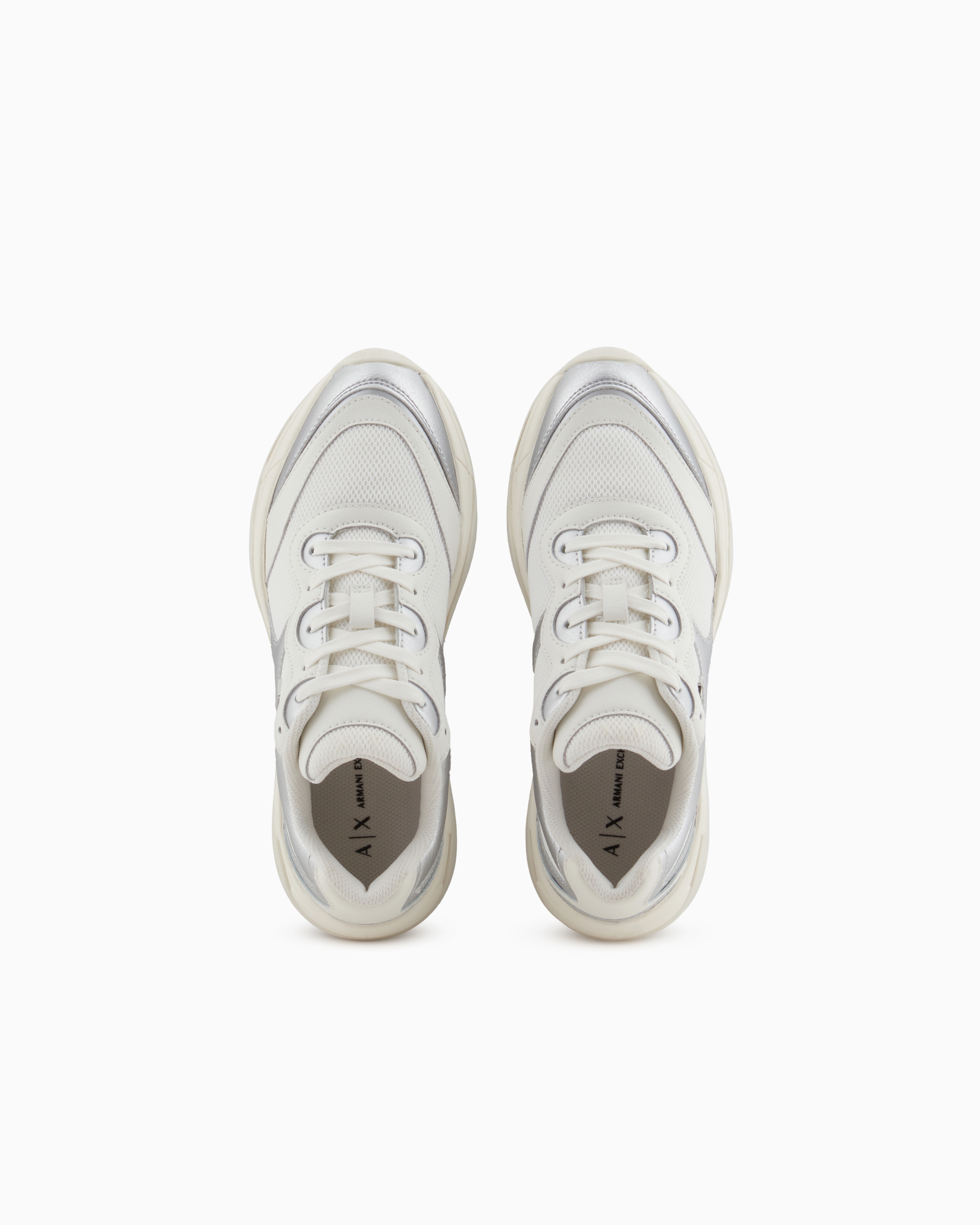 Sneakers with metallic inserts
