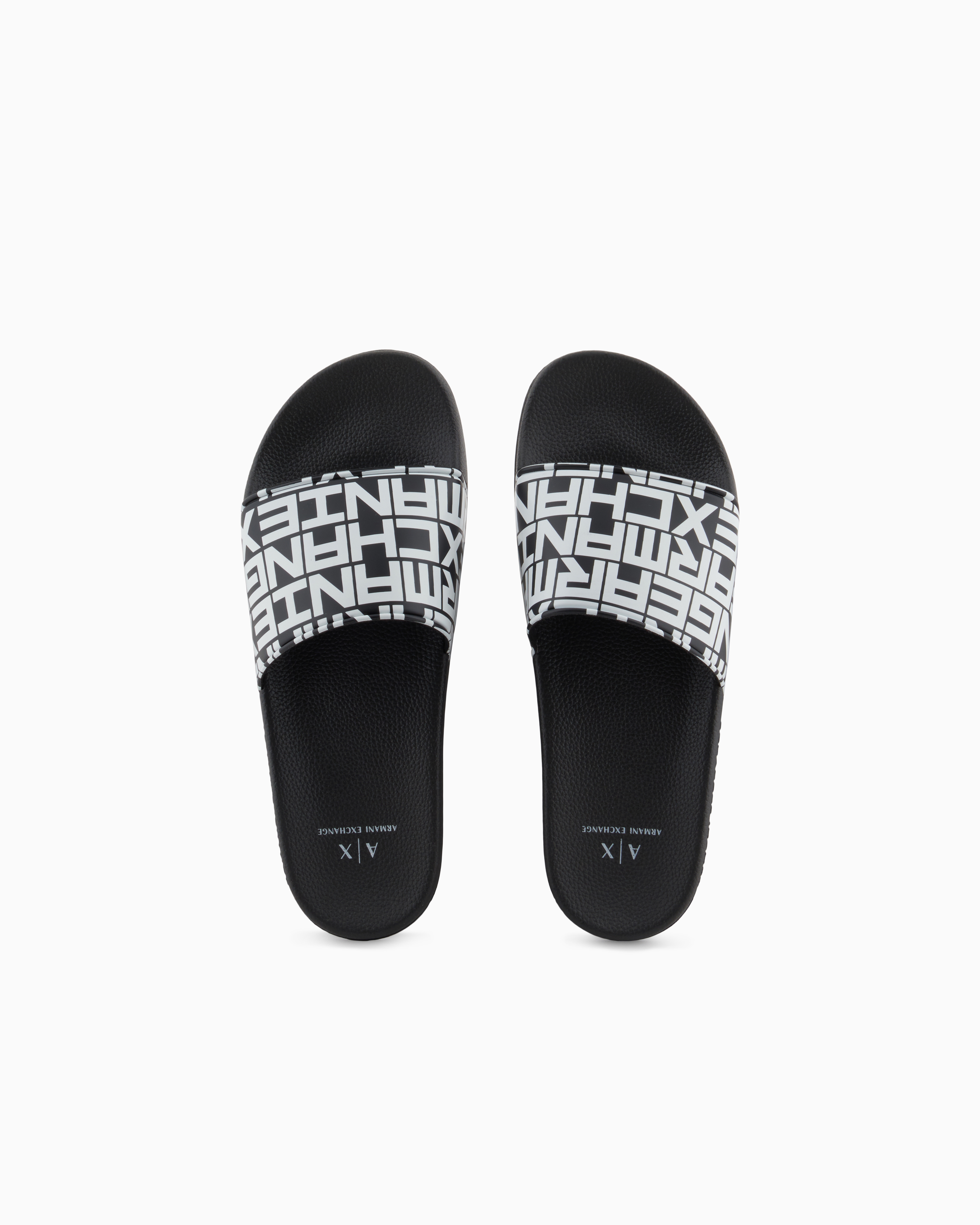 Armani Exchange - Slippers with logo band, Man, Black, Size: 41