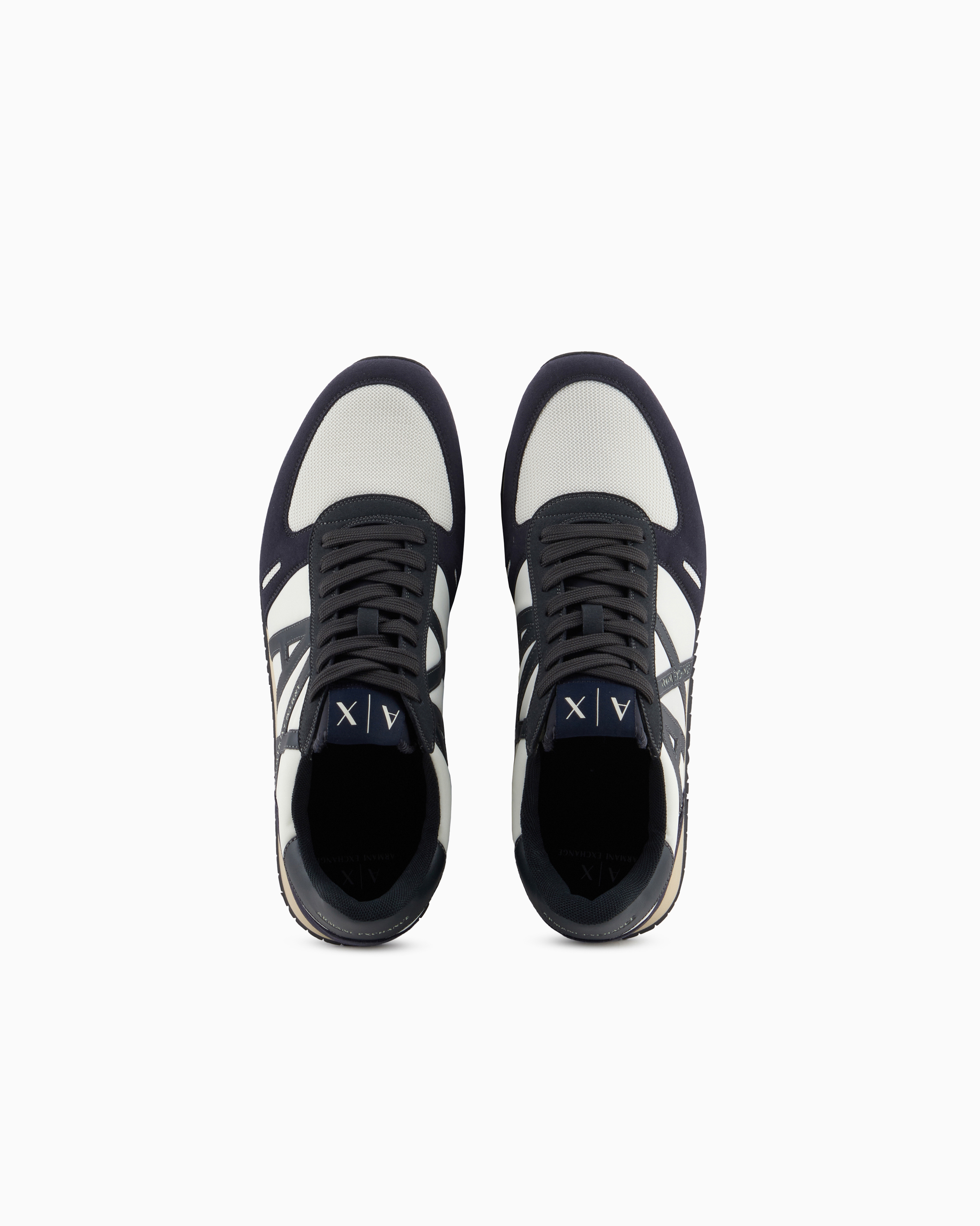 Armani Exchange - Sneakers eco-suede, mesh and nylon, Man, Navy Blue, Size: