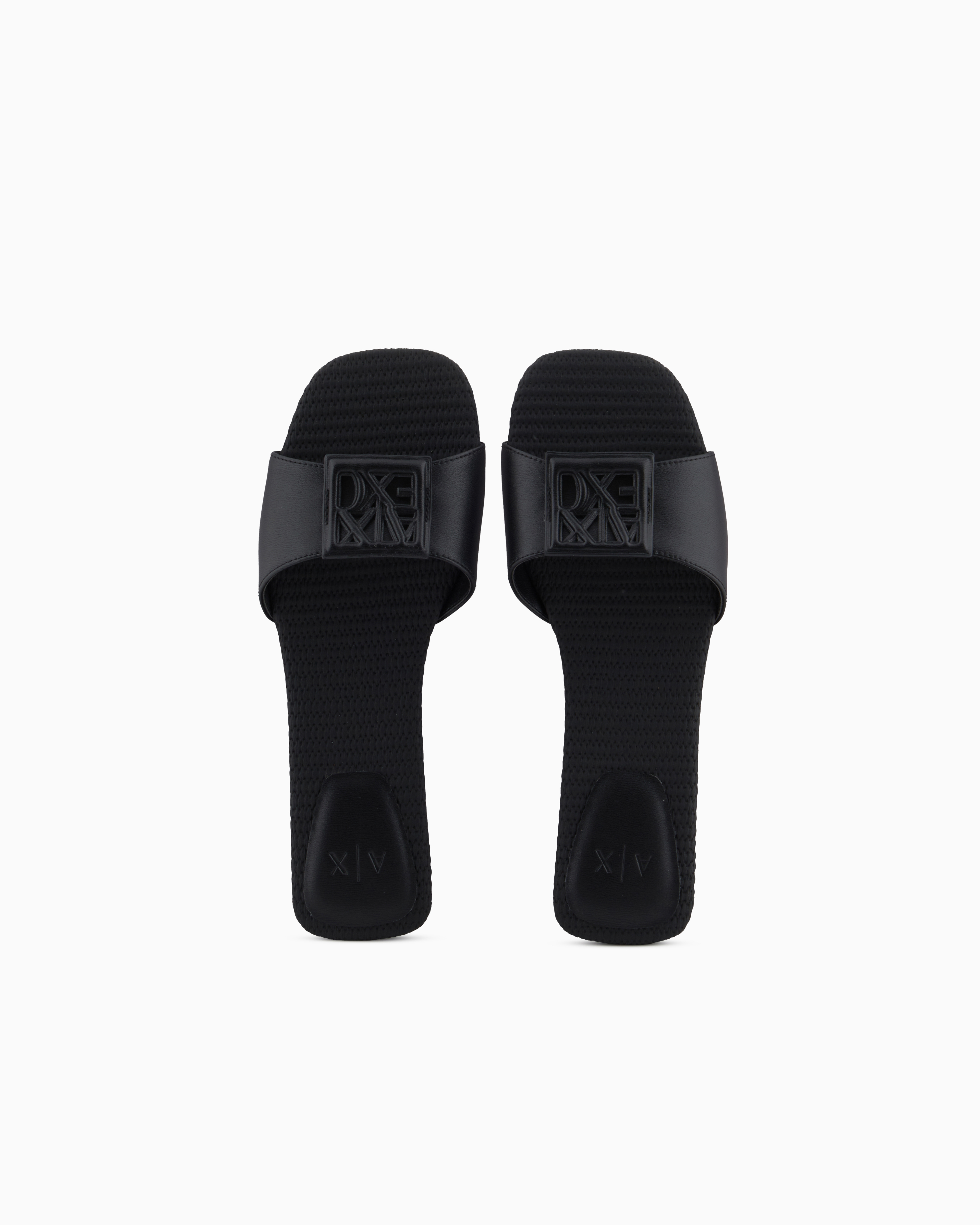 Armani Exchange - Slippers with band and logo, Woman, Black, Size: