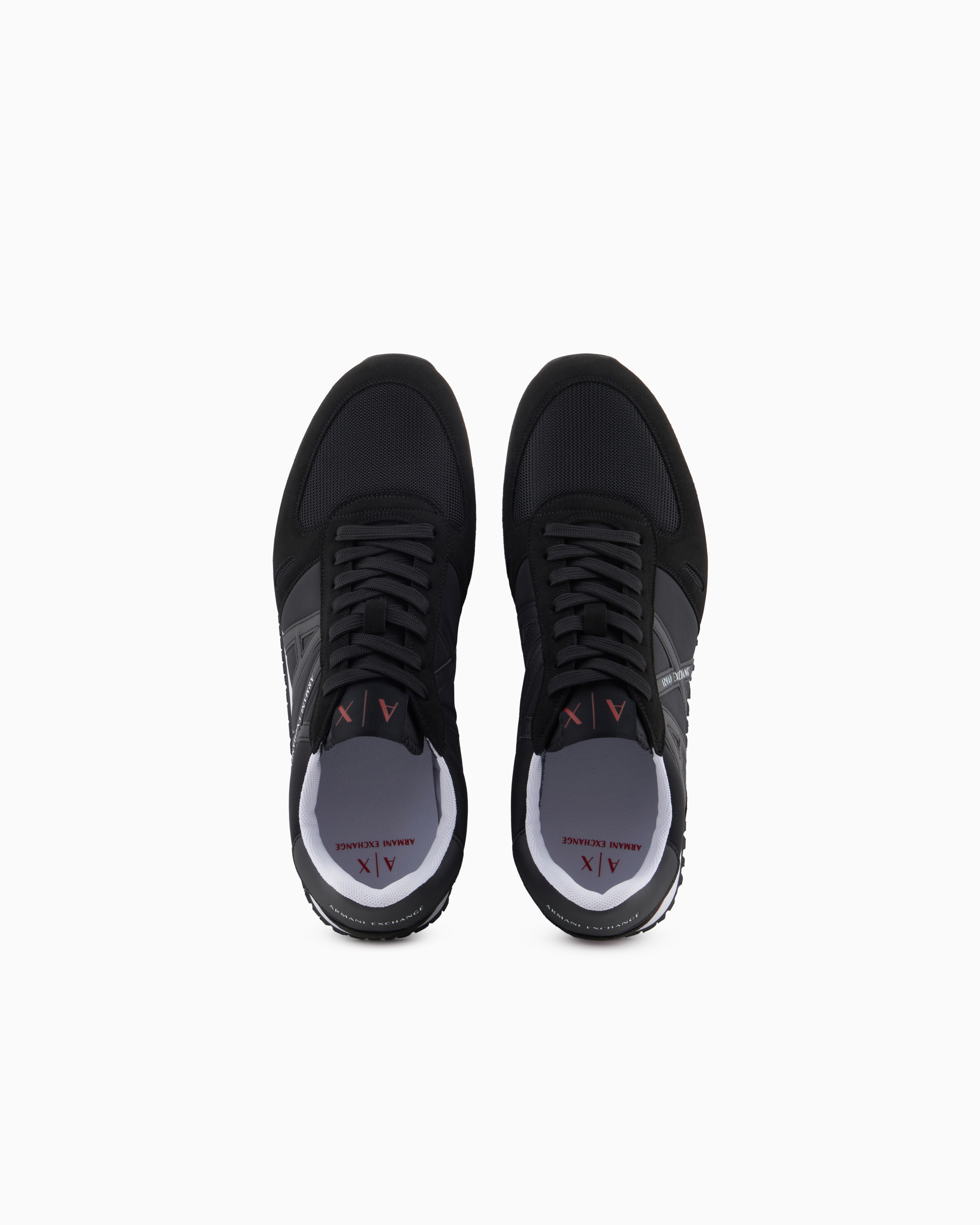 Armani Exchange - Sneakers eco-suede, mesh and nylon, Man, Black, Size: